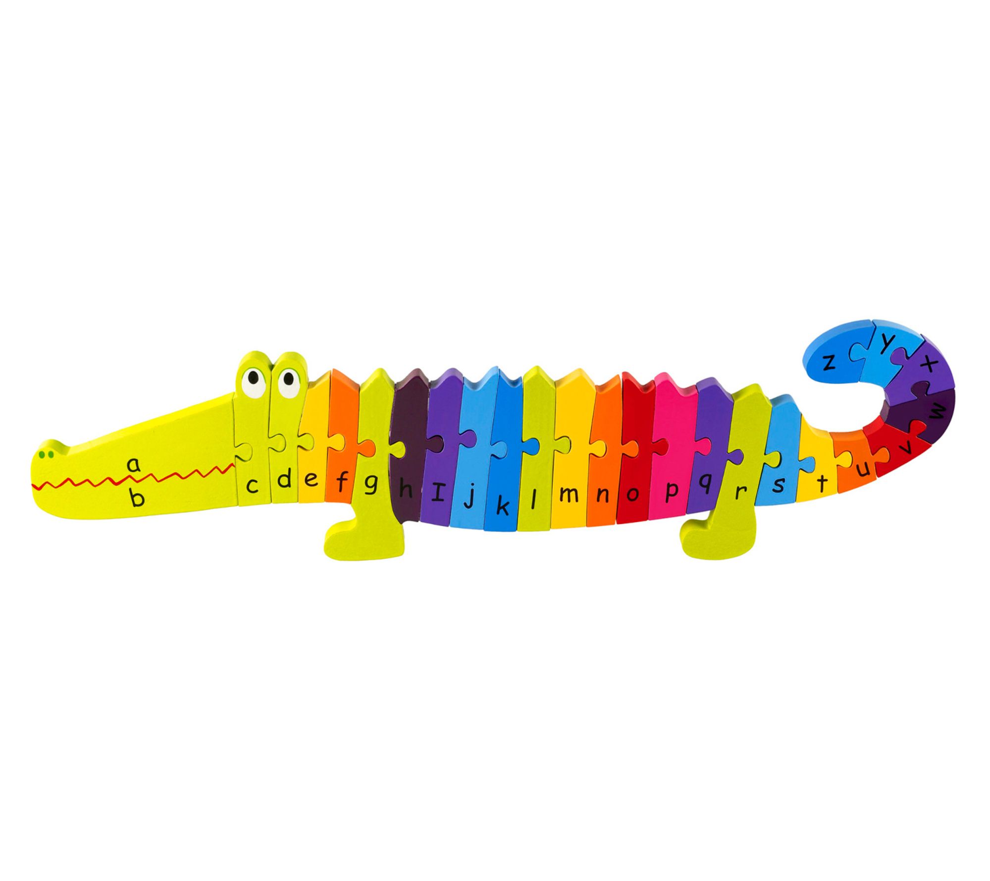 Orange Tree Toys  25pc Wooden Crocodile Alphabet Puzzle