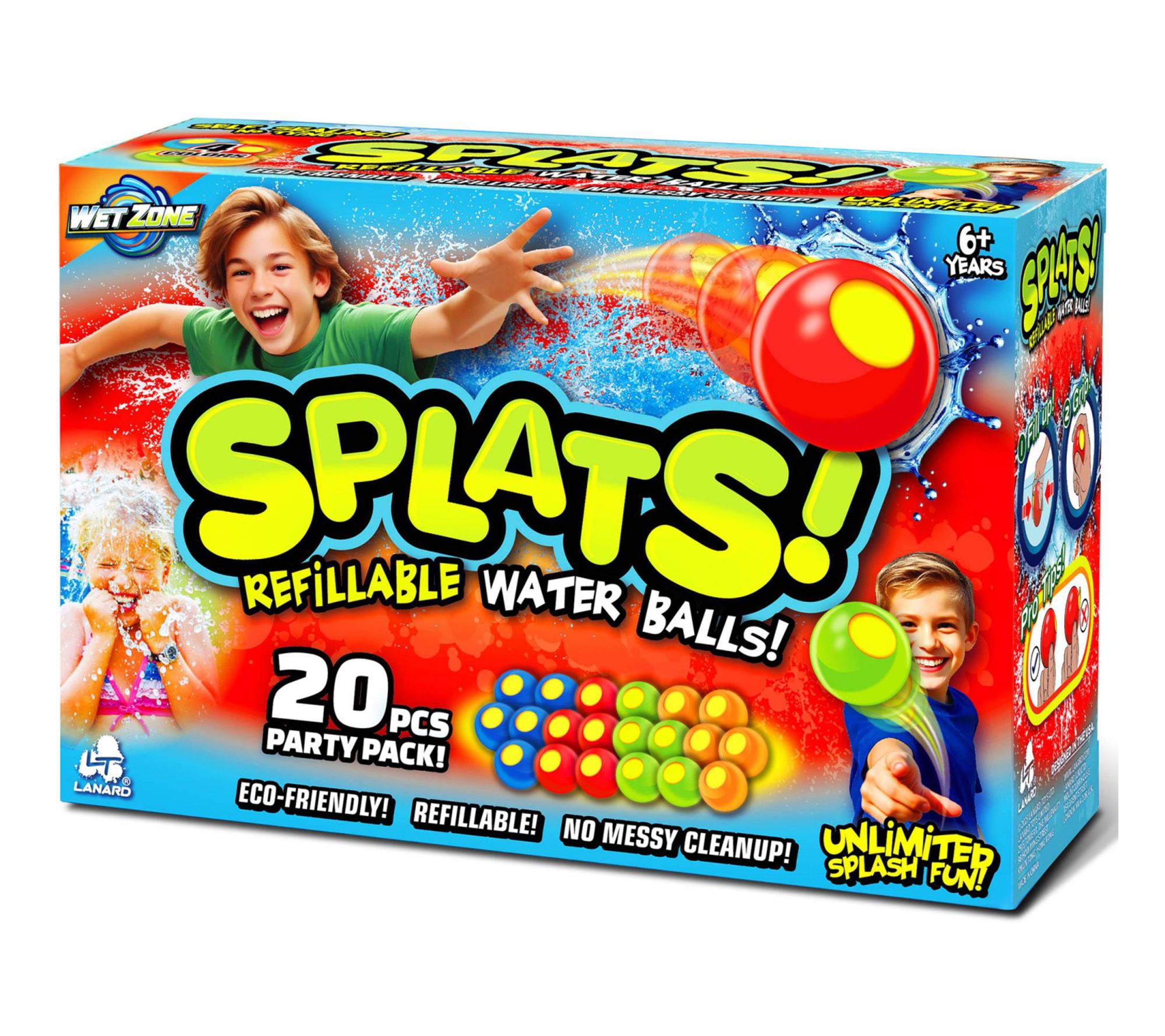 Lanard Splats Reusable Water Ball 20pk ColorfulSilicone Balls