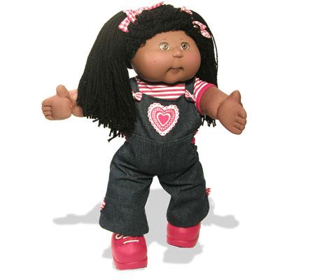 Cabbage Patch Kids: Black-Haired Girl in Overalls - Ethnic — QVC.com