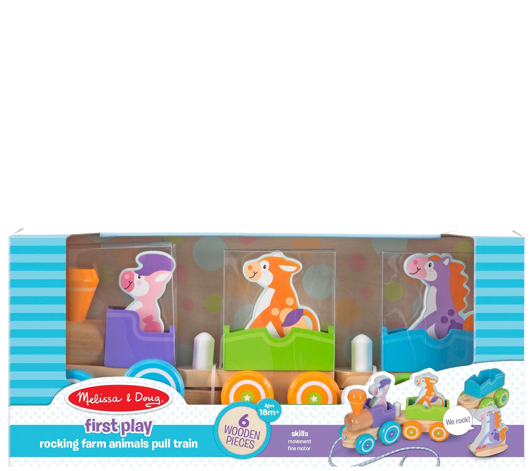 melissa and doug rocking farm animals pull train