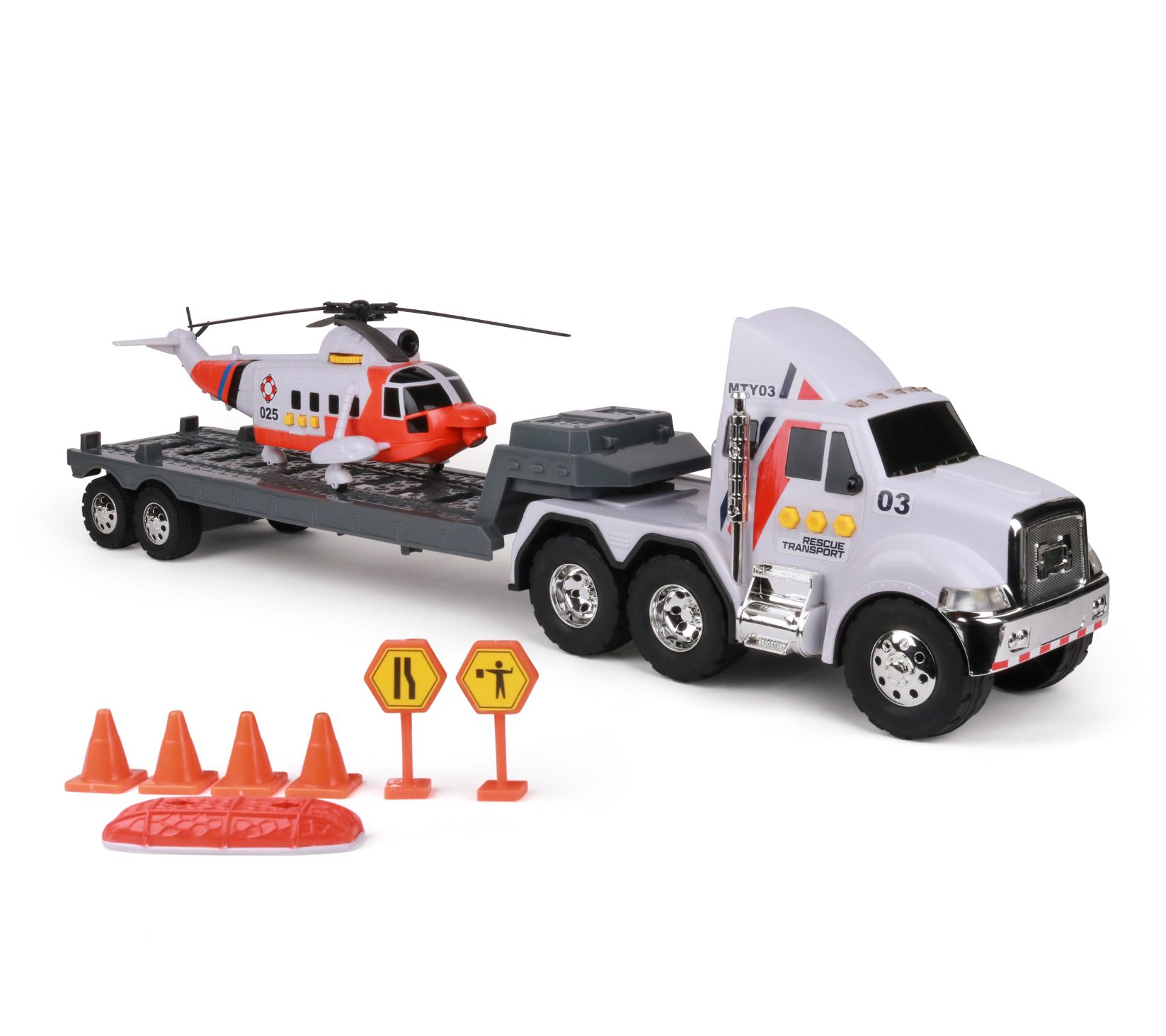 Funrise Mighty Fleet Titans Flatbed Truck WithHelicopter
