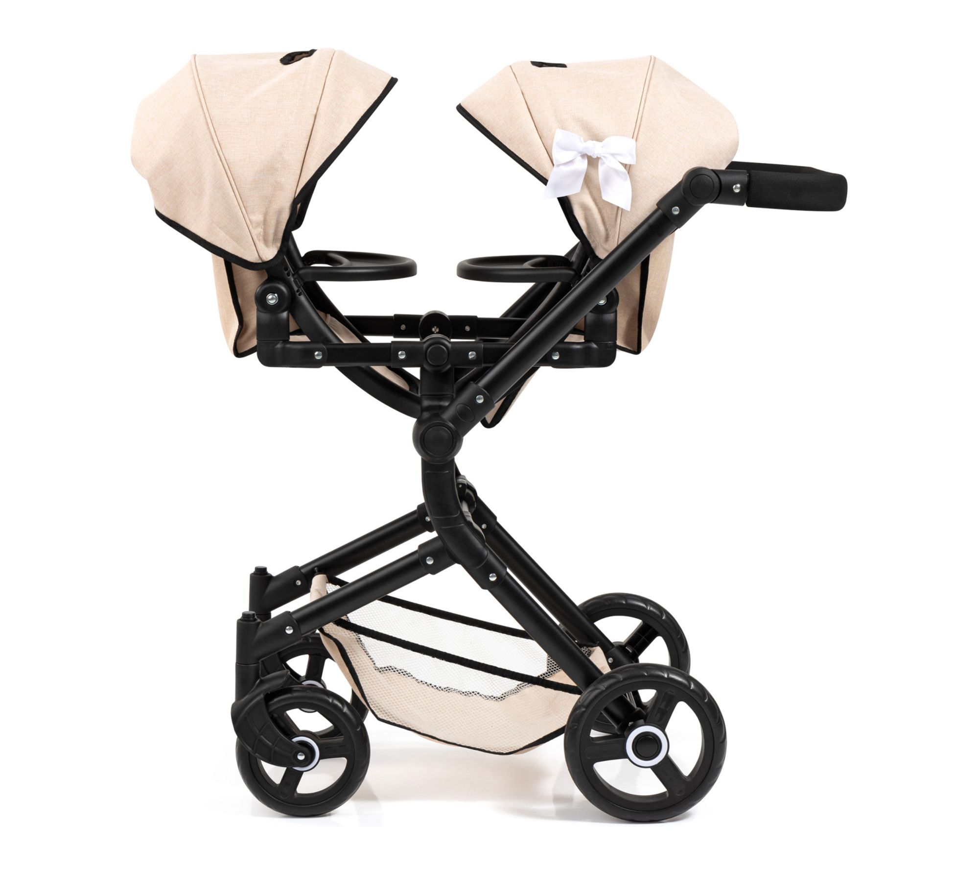 Bayer Design Do ll Pram Twin Ne o Beige Foldabl e Toy Stroller | QVC
