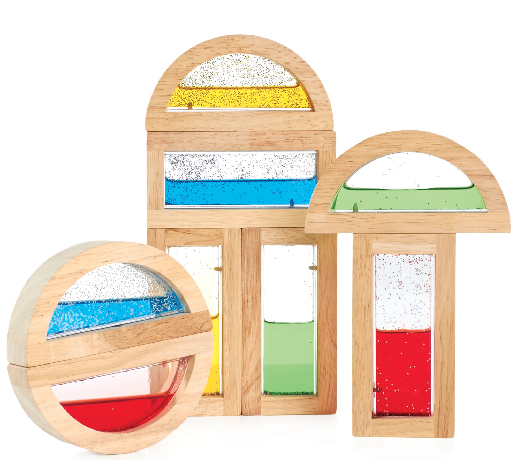 Blocs Arc-en-ciel Avec Eau Scintillante Guidecraft - Jeu De Construction Multicolore Pour Enfants - 10