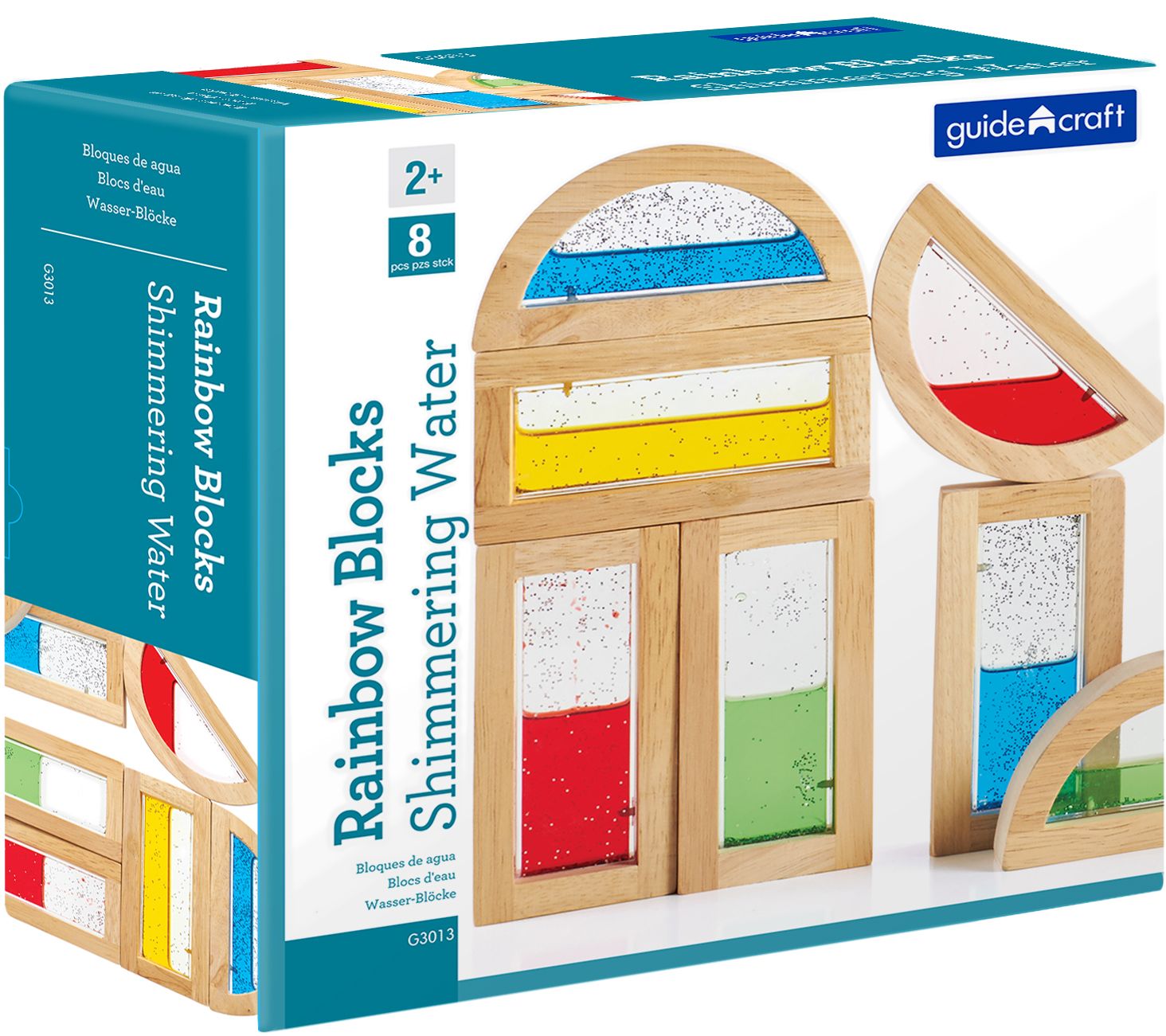 Blocs Arc-en-ciel Avec Eau Scintillante Guidecraft - Jeu De Construction Multicolore Pour Enfants - 7