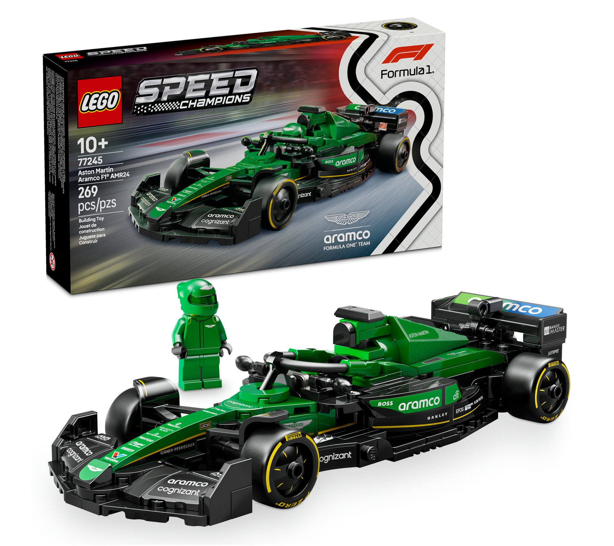 LEGO Speed Champions Aston Martin Aramco F1 AMR24 Race Car Toy