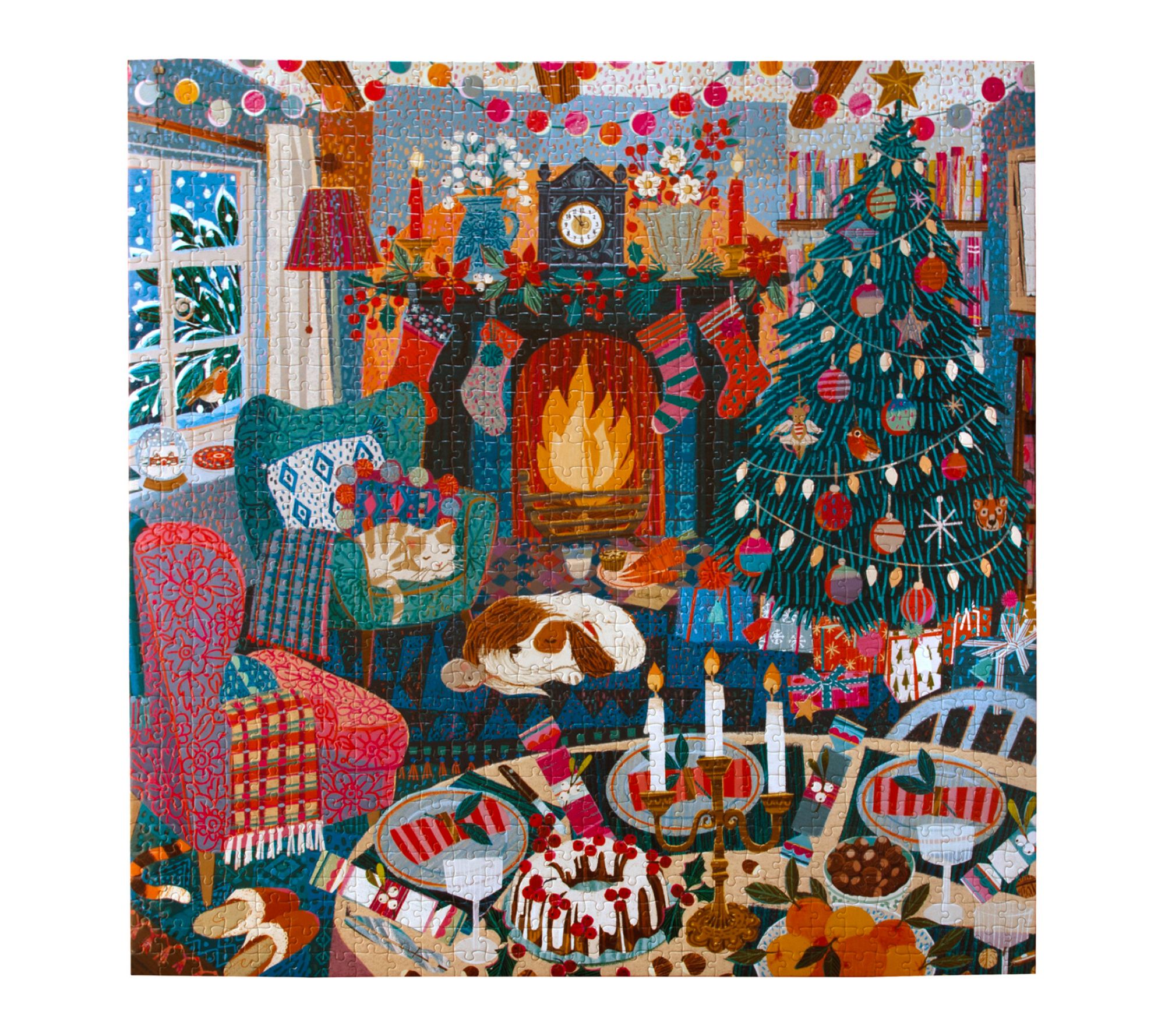 eeBoo Piece & Love English Cottage Christmas 1000 piece Puzzle