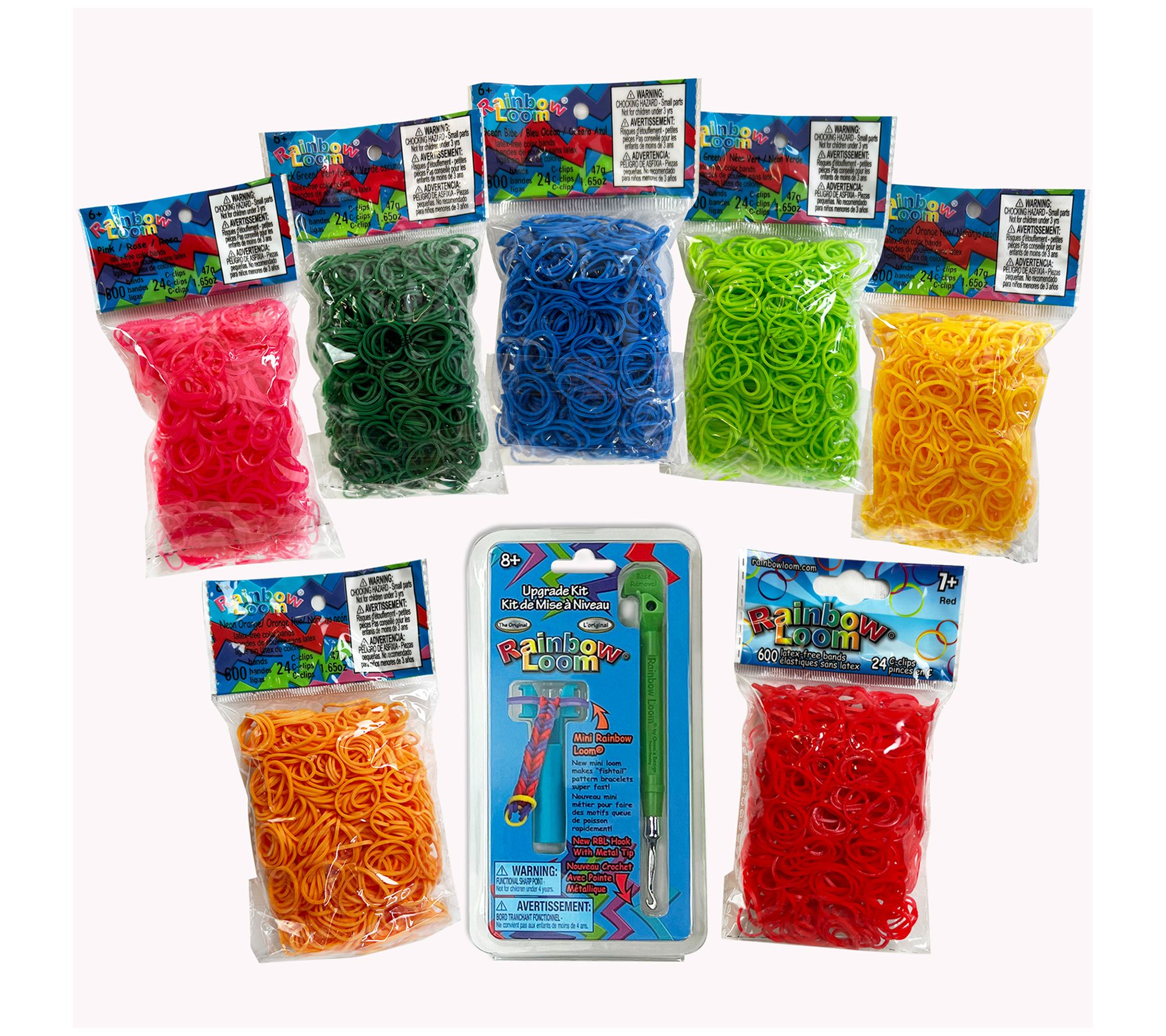 NEW Authentic Rainbow Loom Rubber Bands - 600 Bands & 24 C-Clips