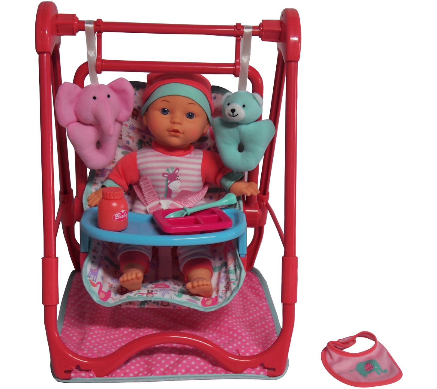 Dream Collection 12" Baby Doll 4in1 High Chai r Play Set