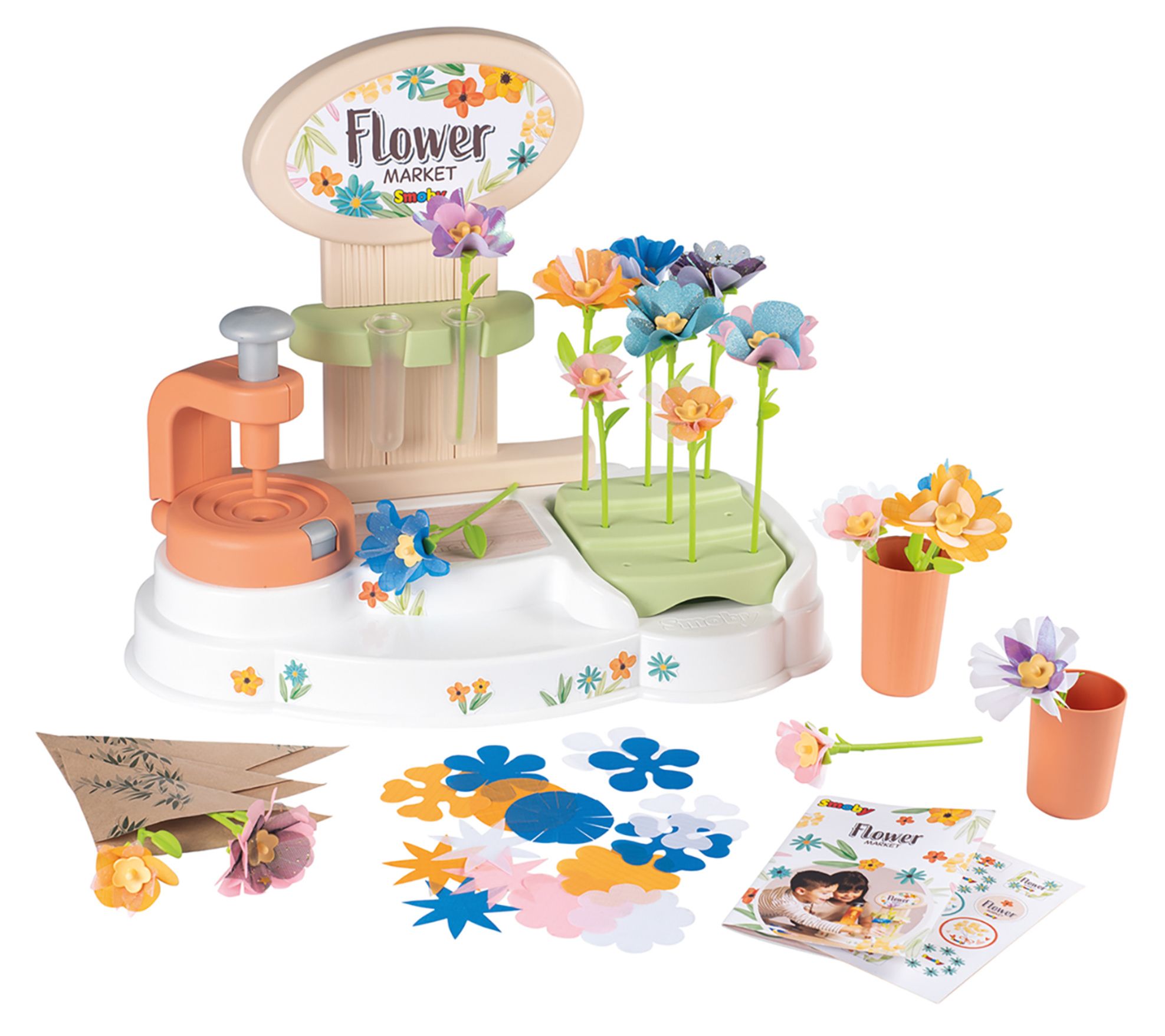 SMOBY Flower Market Kids DIY 100 Piece Toy Set