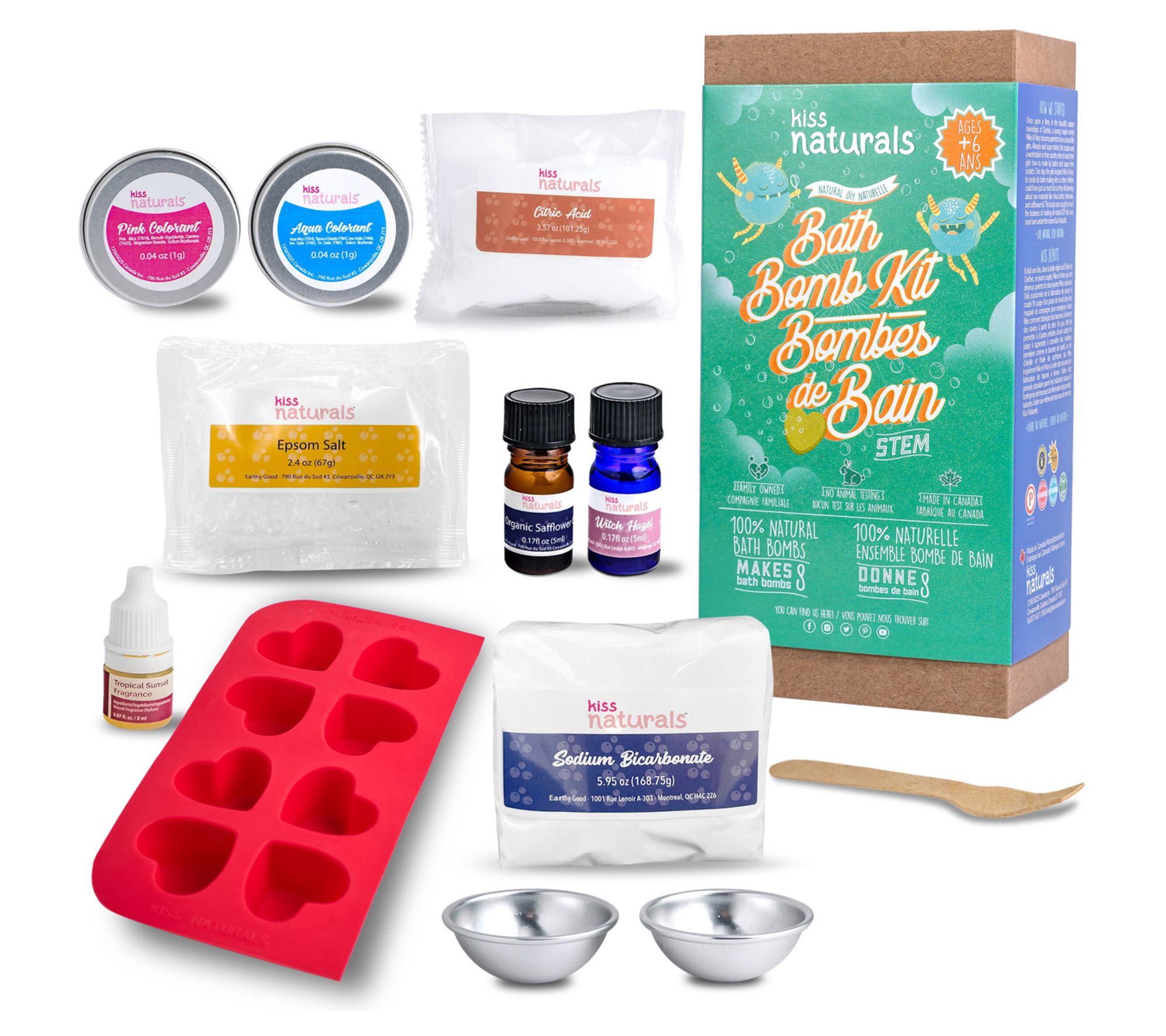 Kiss Naturals Bath Bomb Kit - Make 8 Bombs