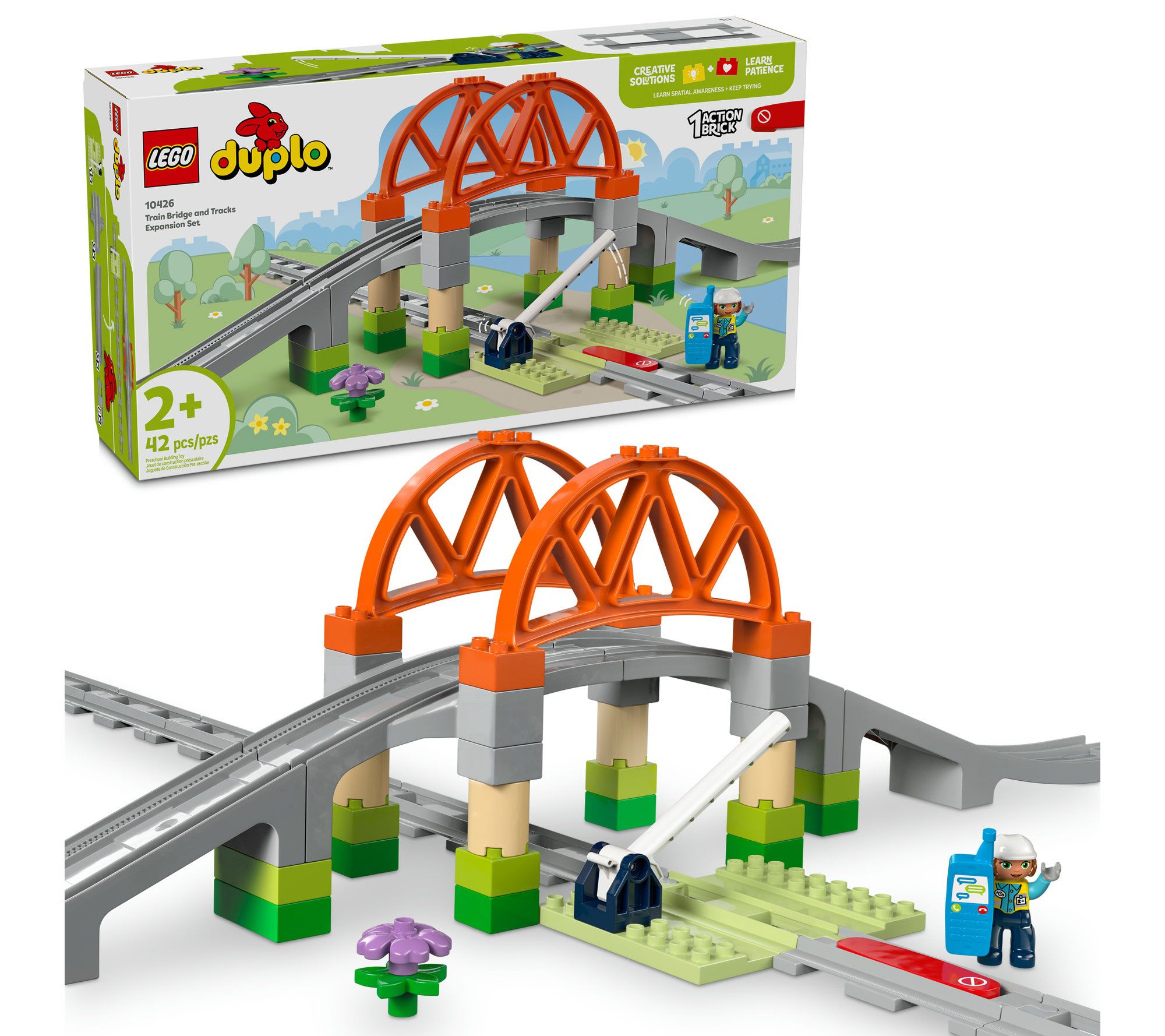 LEGO DUPLO Town Train Bridge & Tracks Expansion Set