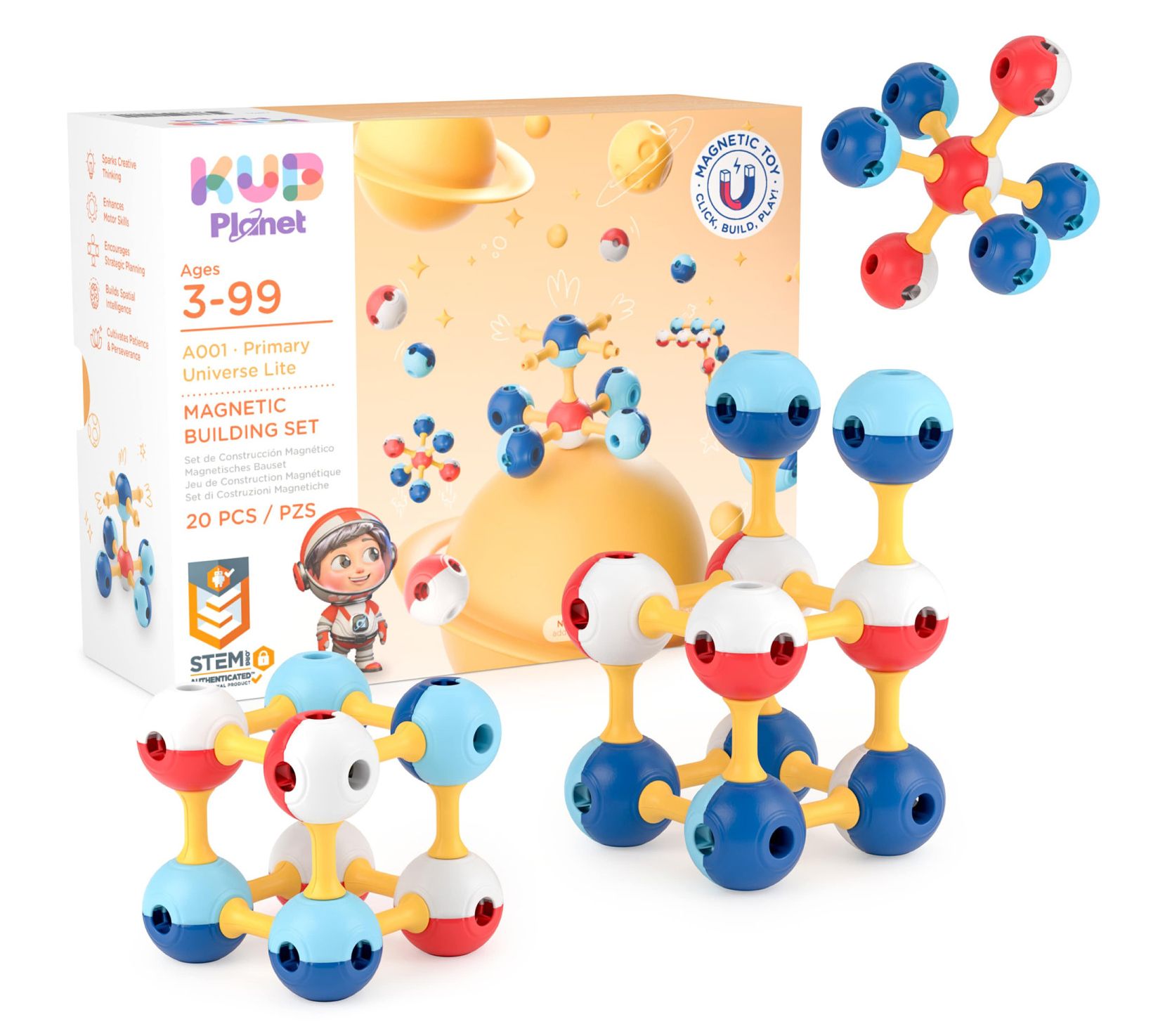 KUB Planet Magnetic Building Set Magnetic Blocks Set 20pc