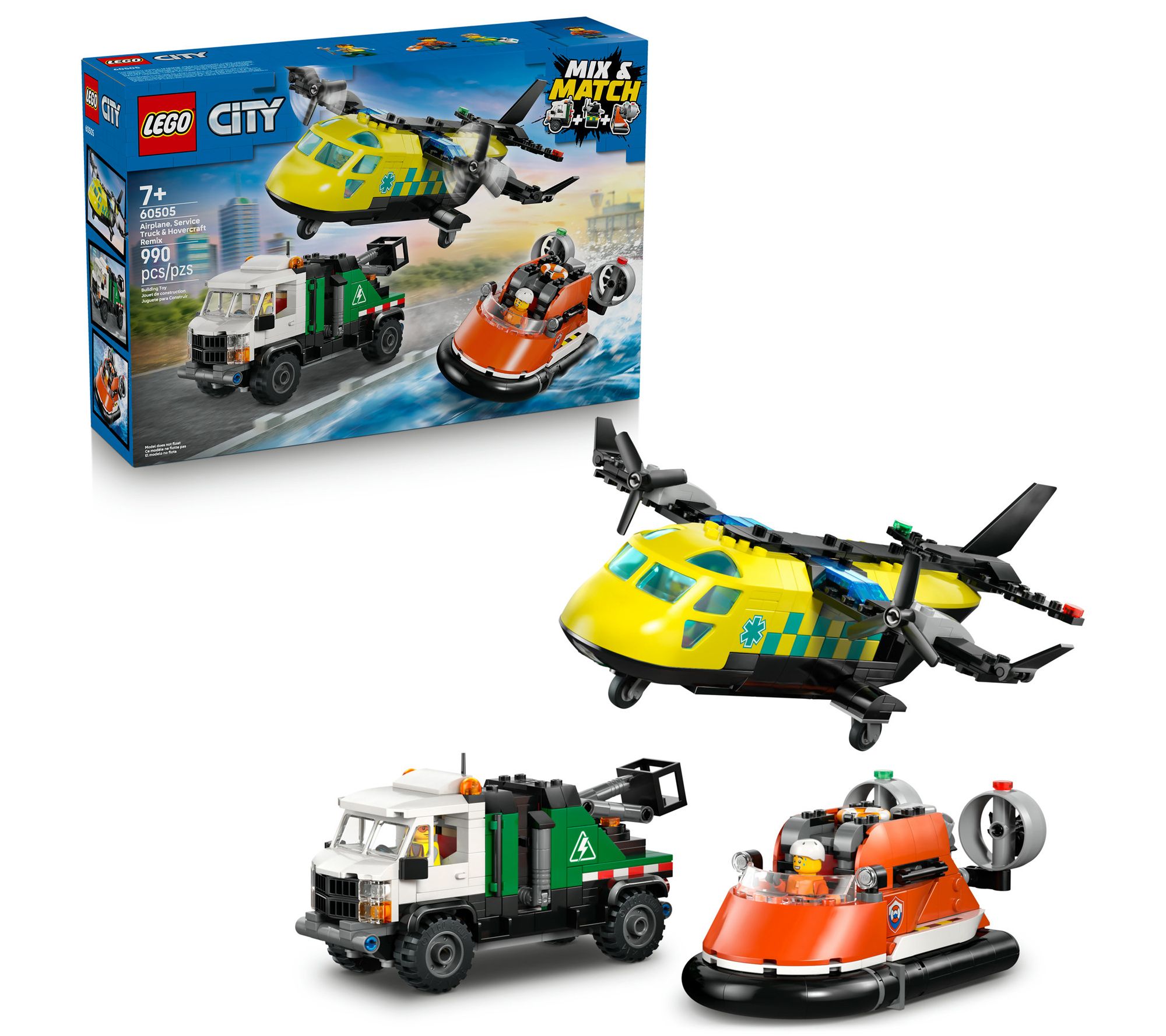 LEGO City Airplane, Service Truck & Hovercraft Remix 60505