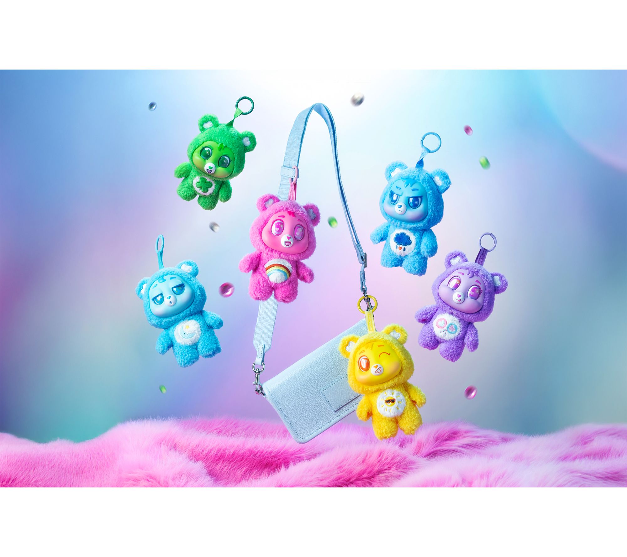 Care Bears Caring Cuties Set of 2 Vinyl Plush Pendant - QVC.com