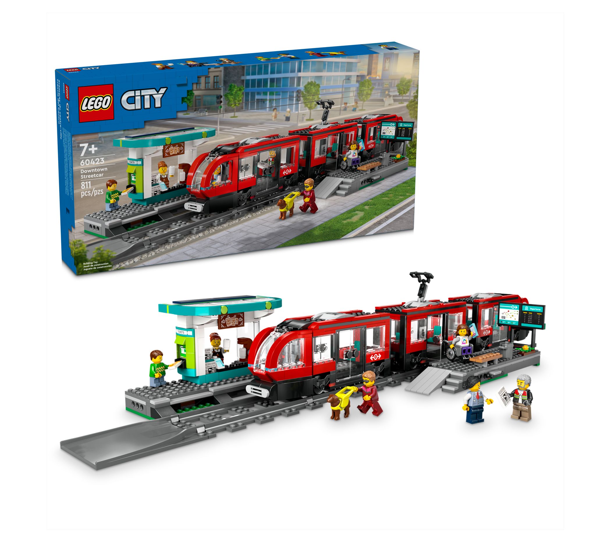 LEGO City Downtown Streetcar and Station Toy Set