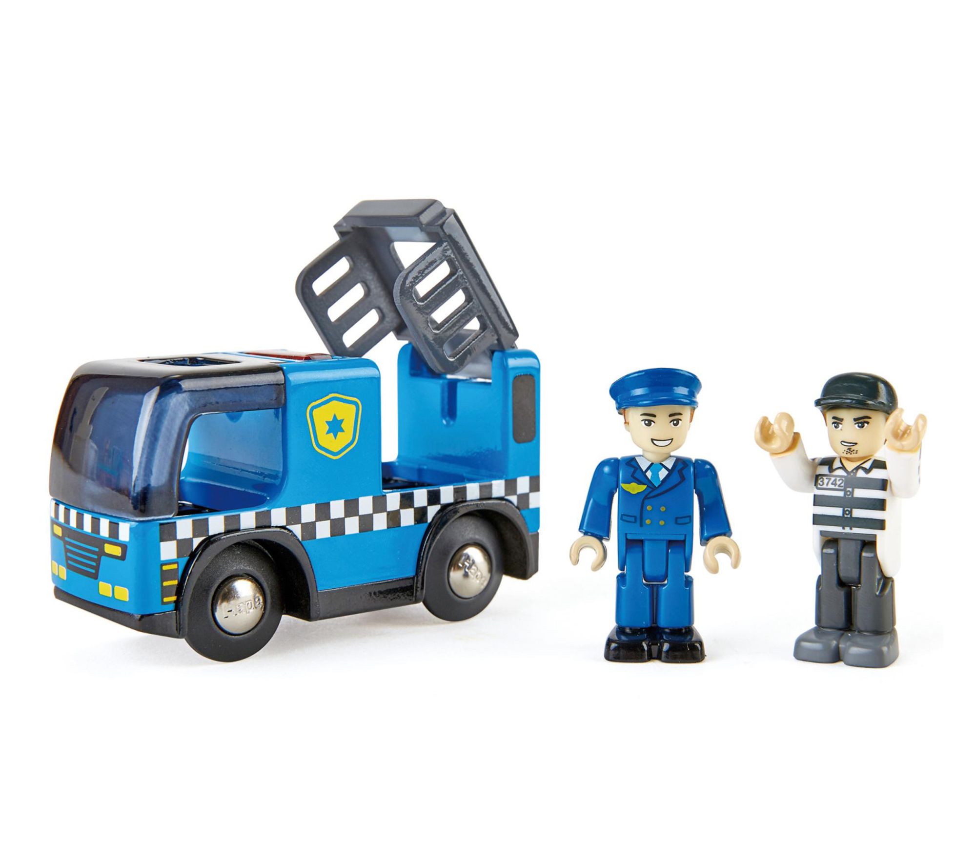 Hape Police Car with Siren and Policeman & Criminal Figurines