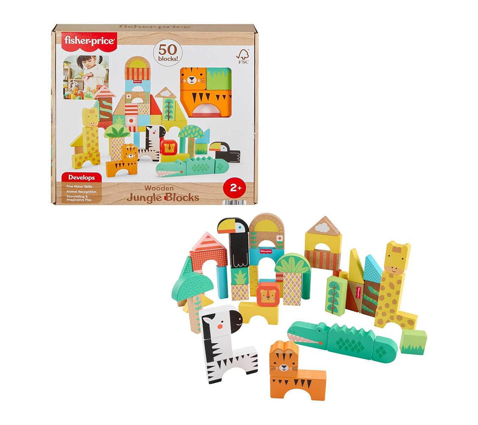 Fisher Price Wooden Jungle Blocks