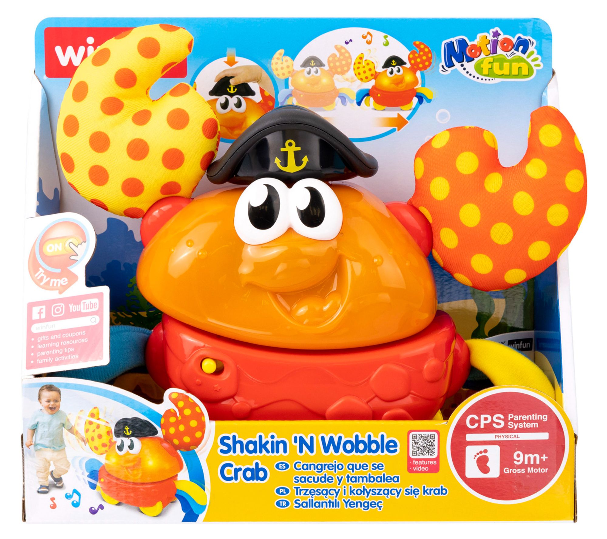 Winfun Shakin 'N Wobble Crab Lights & Sounds Motion Toy