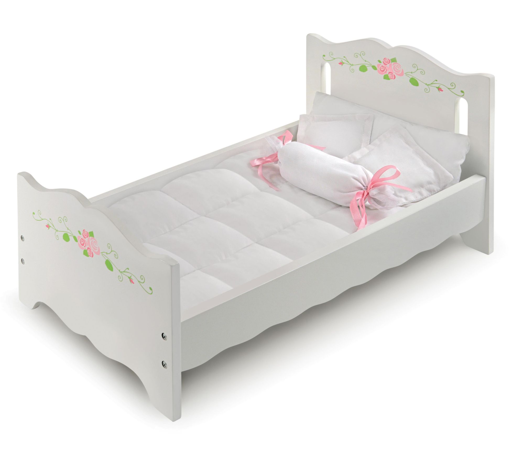 Badger Basket Doll Bed with Bedding and Alphabet Decal Kit