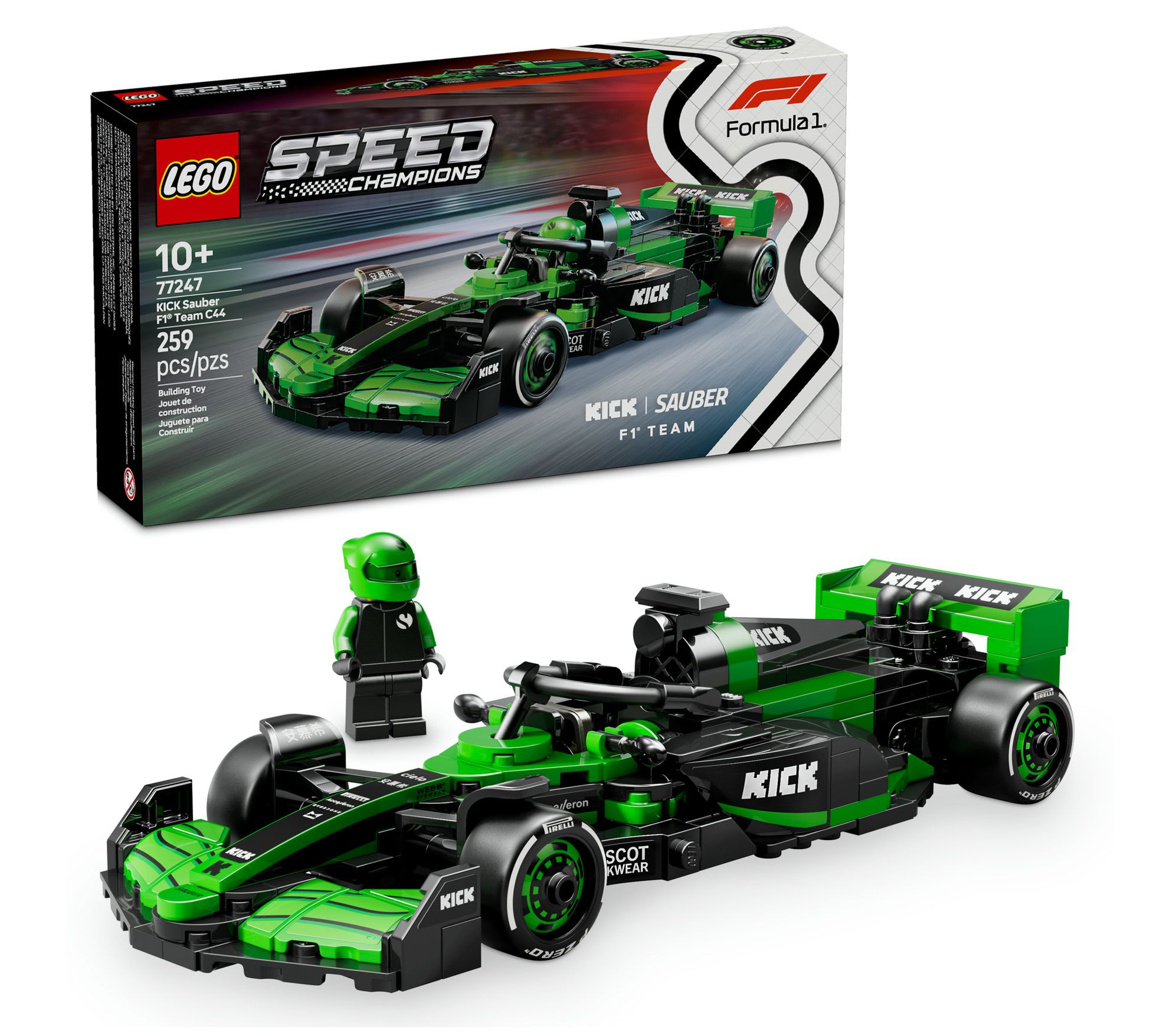 LEGO Speed Champions KICK Sauber F1 Team C44 Race Car Toy