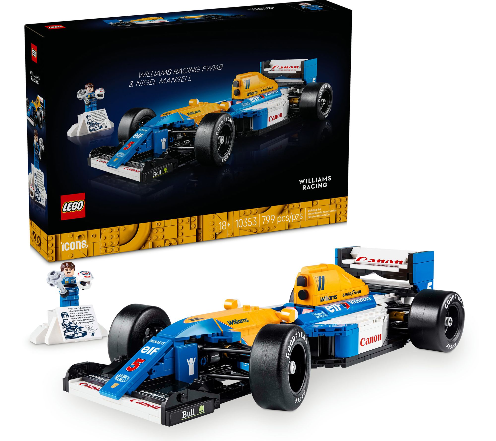 LEGO Icons Williams Racing FW14B & Nigel Mansell Model Car Set