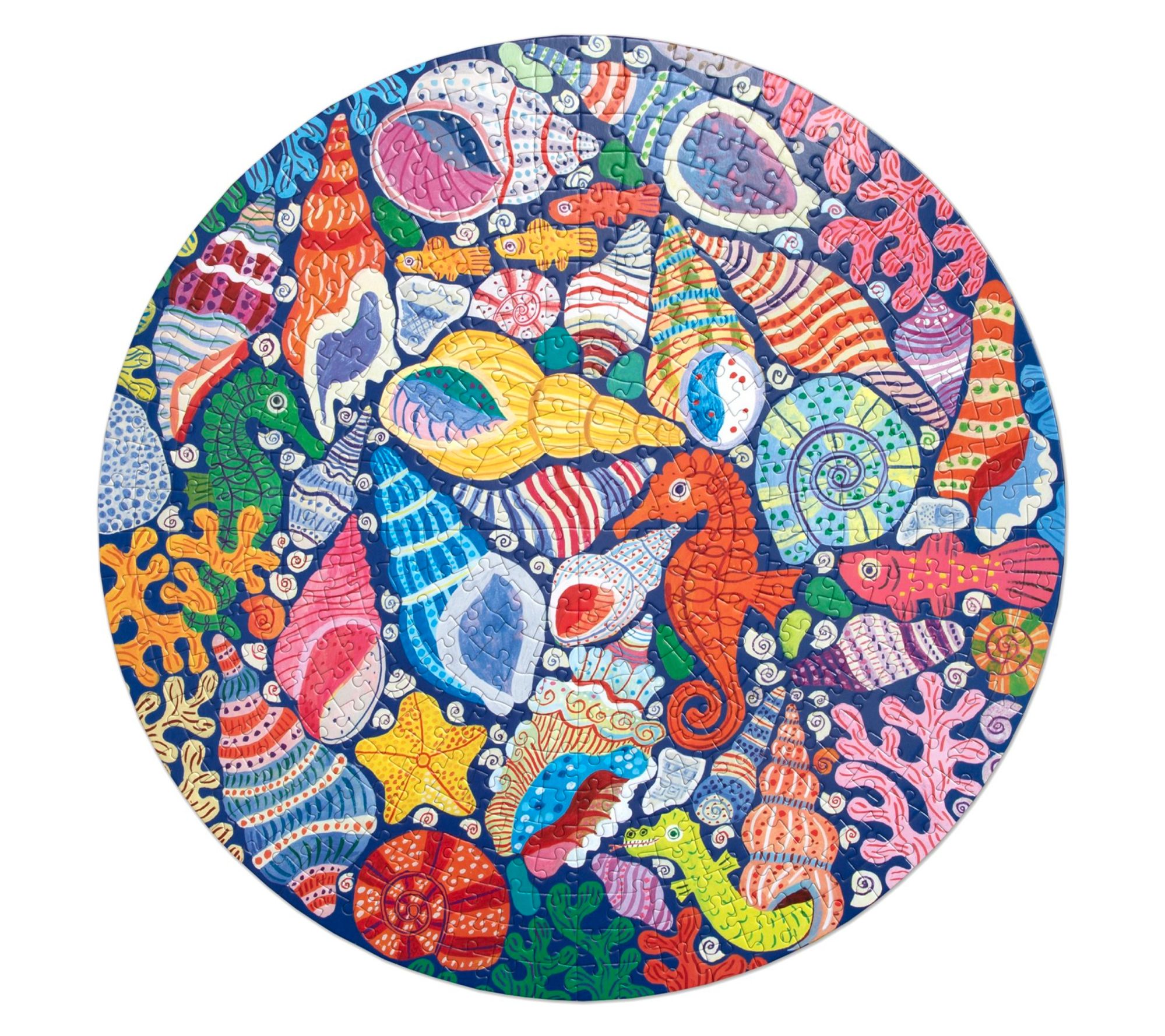 eeBoo Piece & Love Seahorses, Shells and Coral,500pc Puzzle