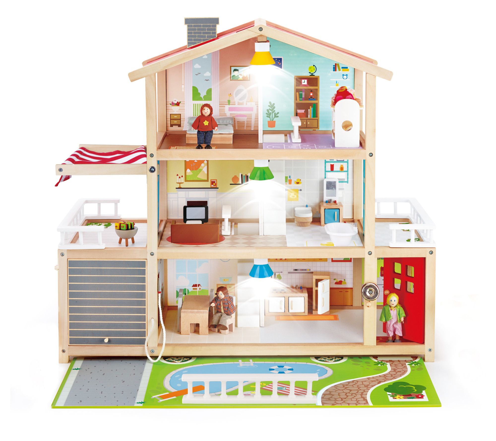 Hape Doll Family Mansion Kid's Wooden Dollhouse