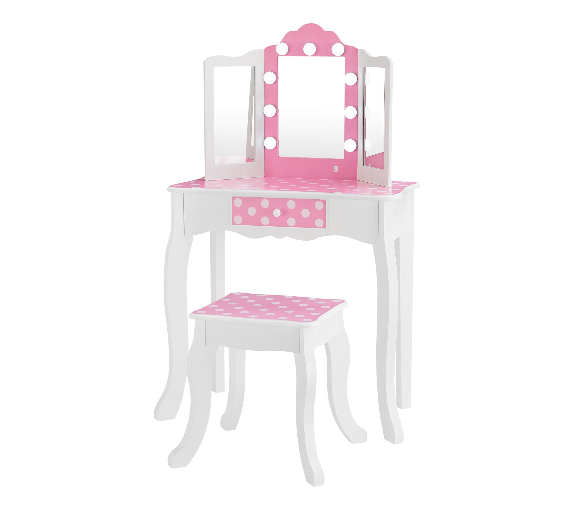 Teamson Kids Gisele Polka Dot Kids Vanity Table and Stool