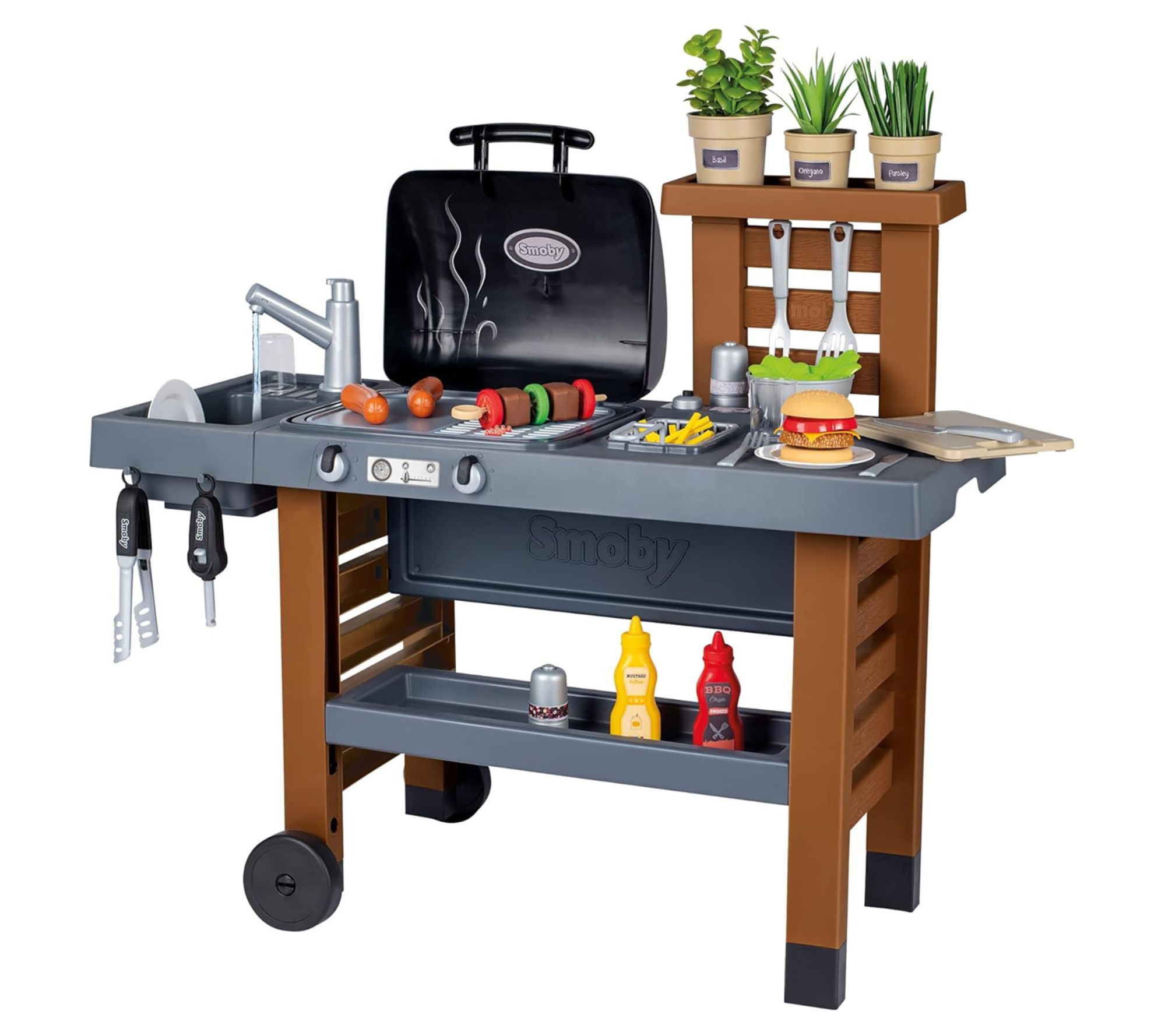 Smoby Garden Kitchen Toy Grill with Food Accessories
