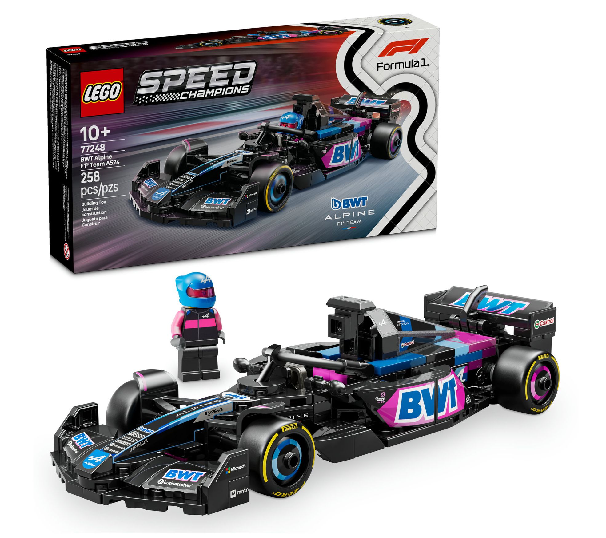  LEGO Speed Champions BWT Alpine F1 Team A524 Race Car Toy