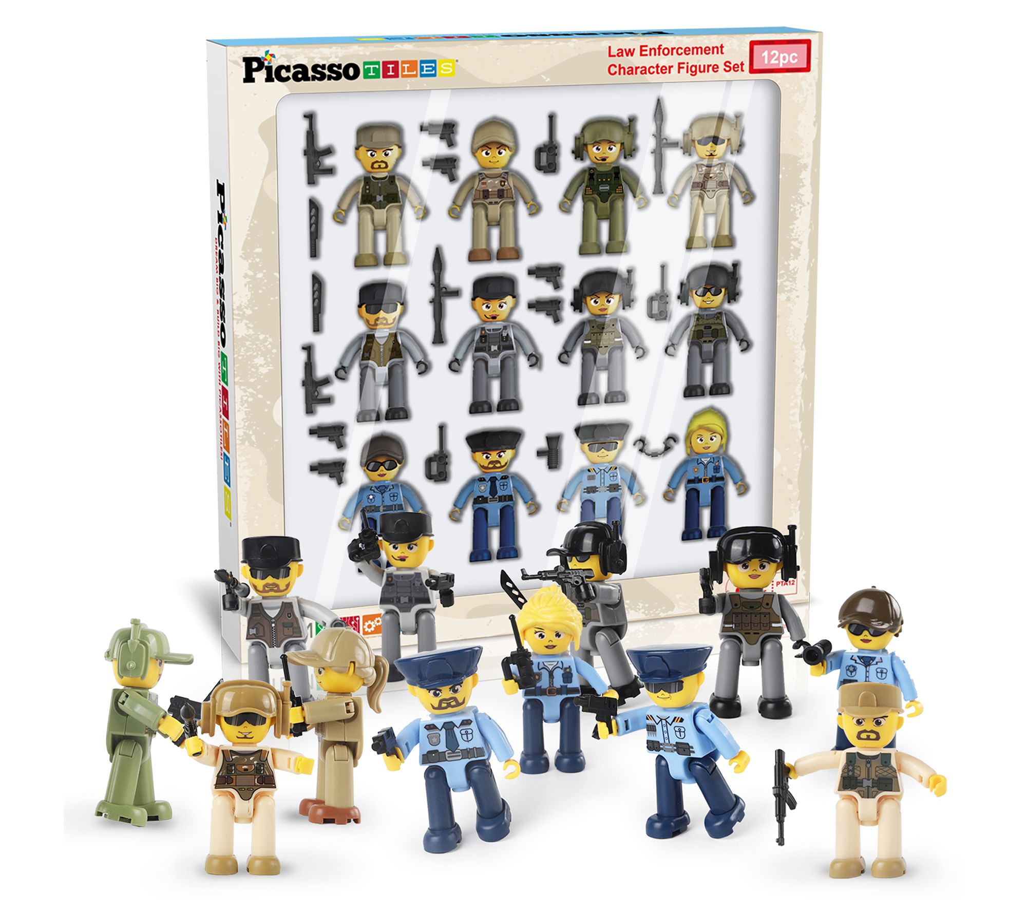 PicassoTiles Law Enforcement & Military Character Figure Set