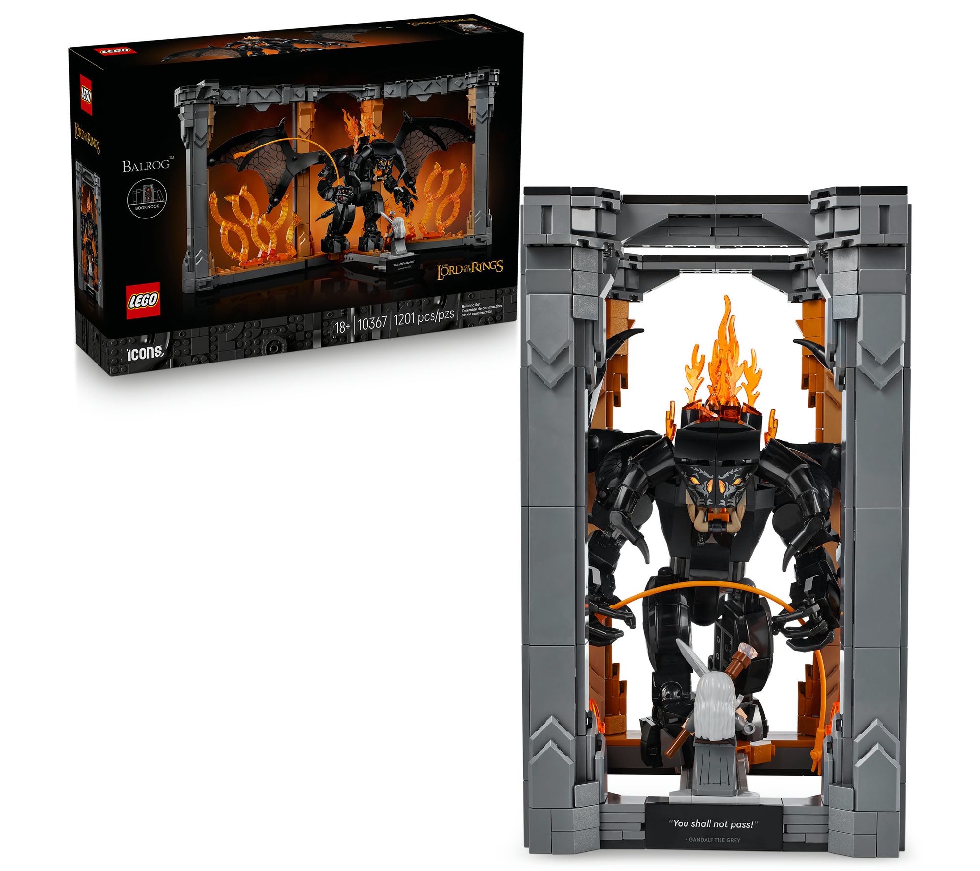 LEGO Icons The Lord of the Rin gs: Balrog Book Nook Bookshelf