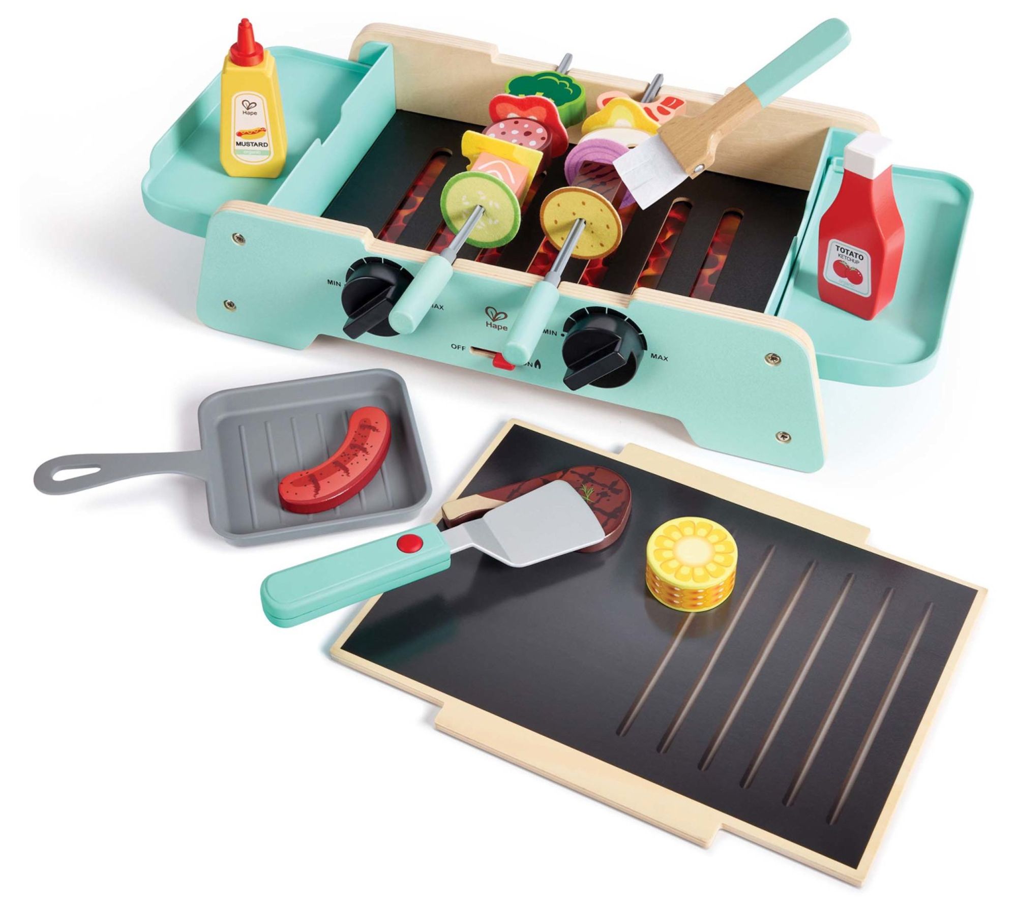 Hape Sizzling Griddle & Grill BBQ Wooden Food Playset
