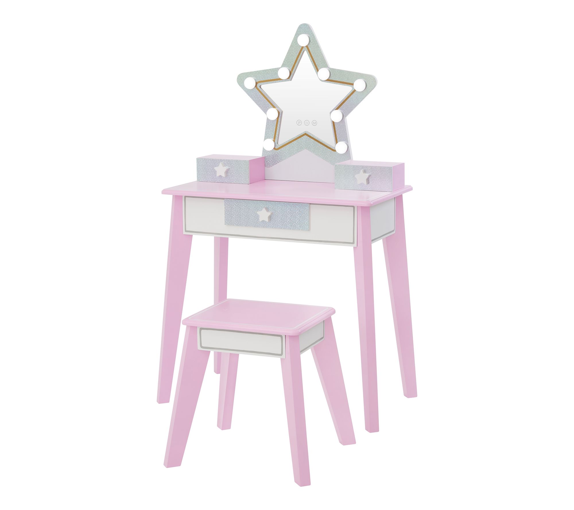 Teamson Kids Little Princess Star Vanity with L ED Mirror