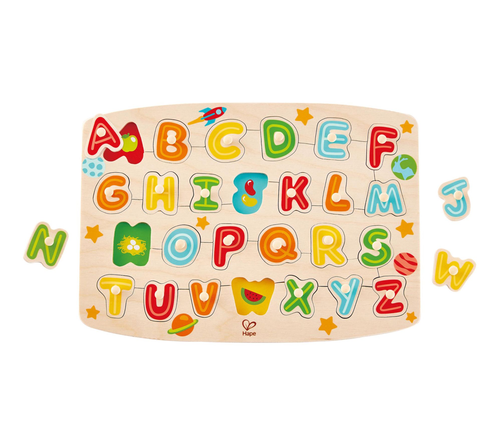 Hape Peg Puzzle ABC Picture 27pc Wooden Puzzle
