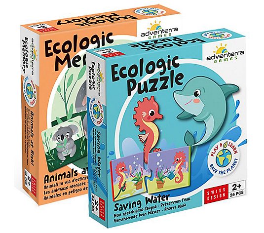 Adventerra Games Animal at Risk and Saving Water Mini Puzzles 