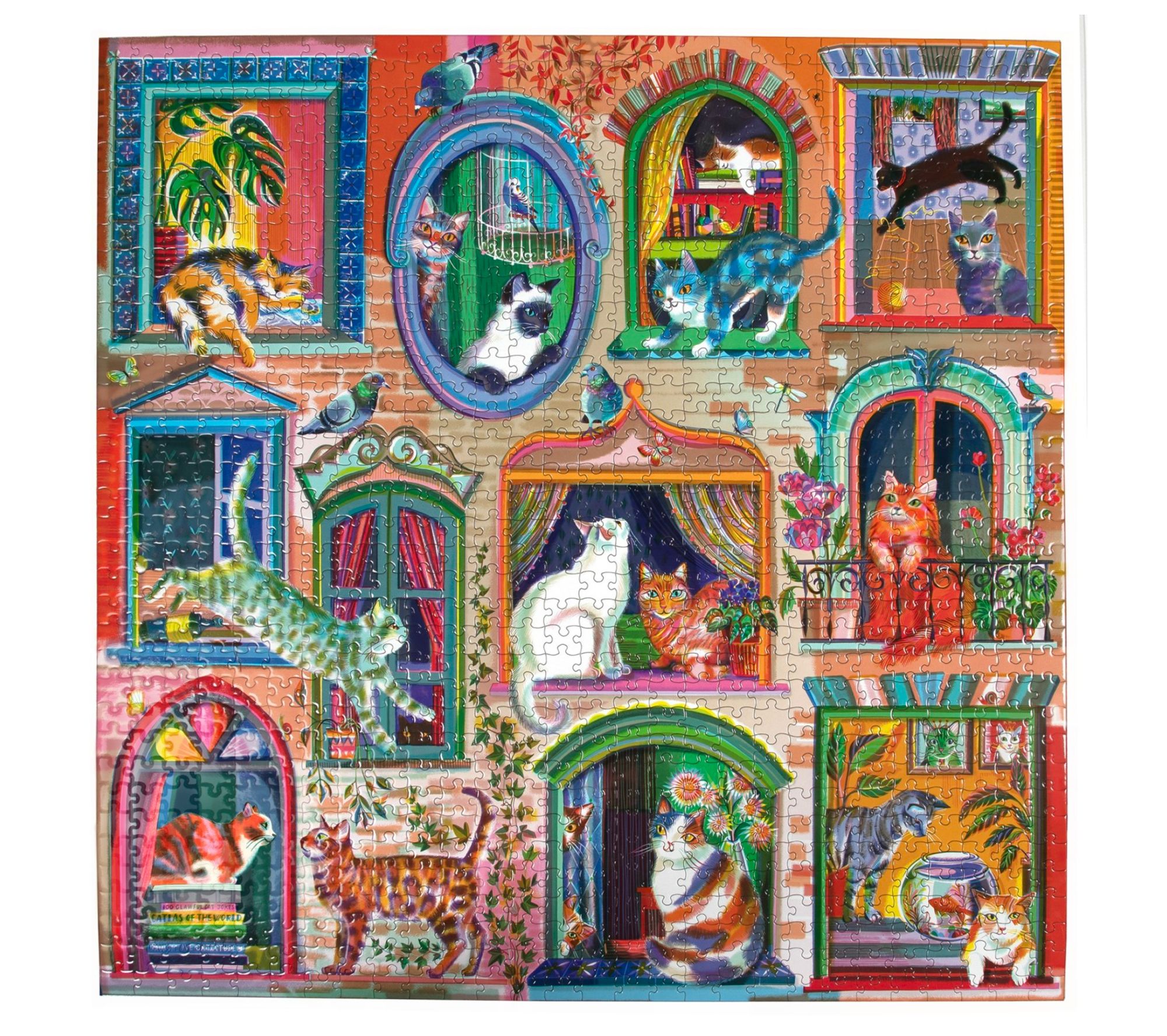 eeBoo Piece & Love: Cats In Window - 1000pc Square Puzzle
