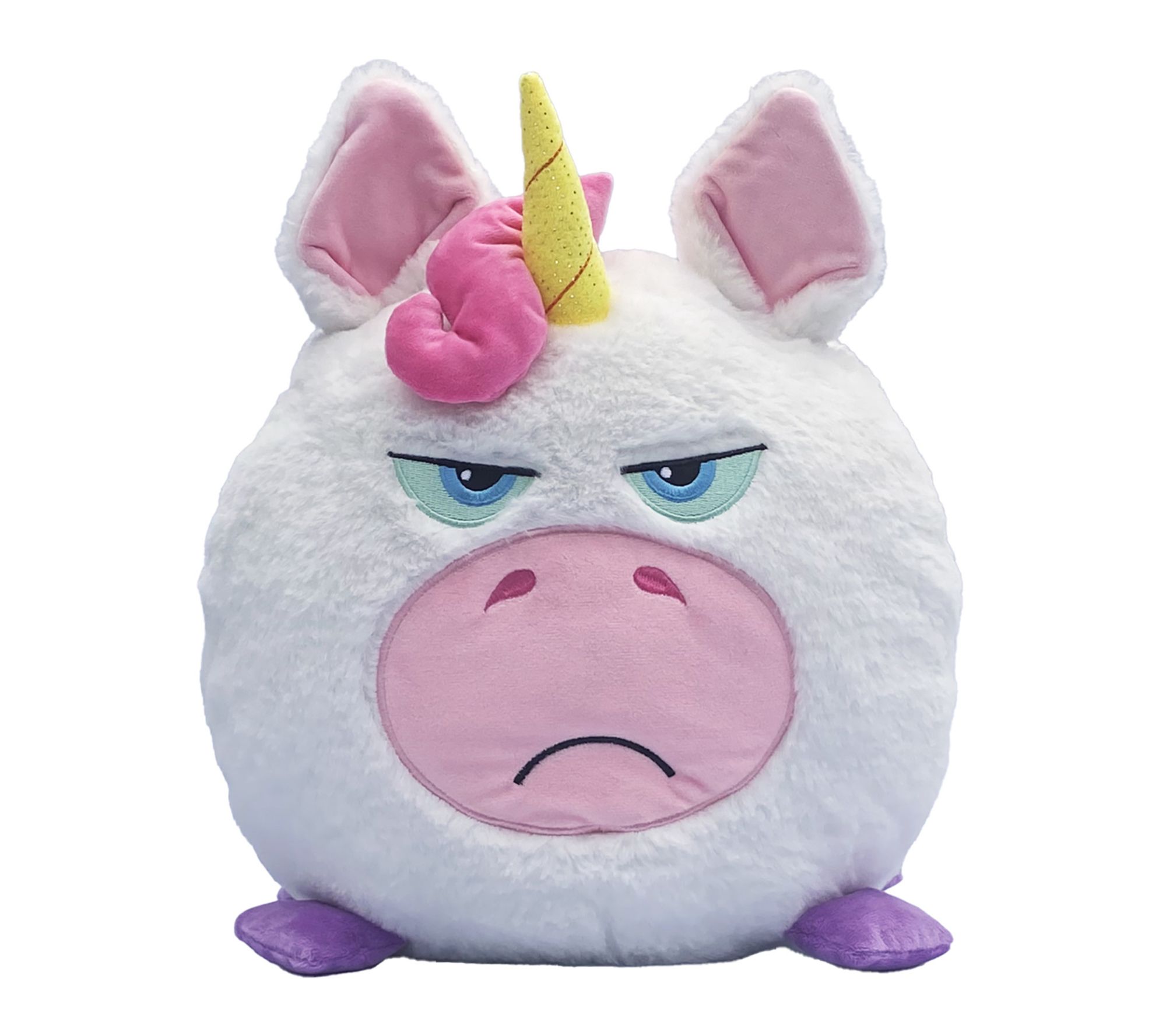 Hangry Petz Luna Unicorn 12in White and Pink Animal Plush
