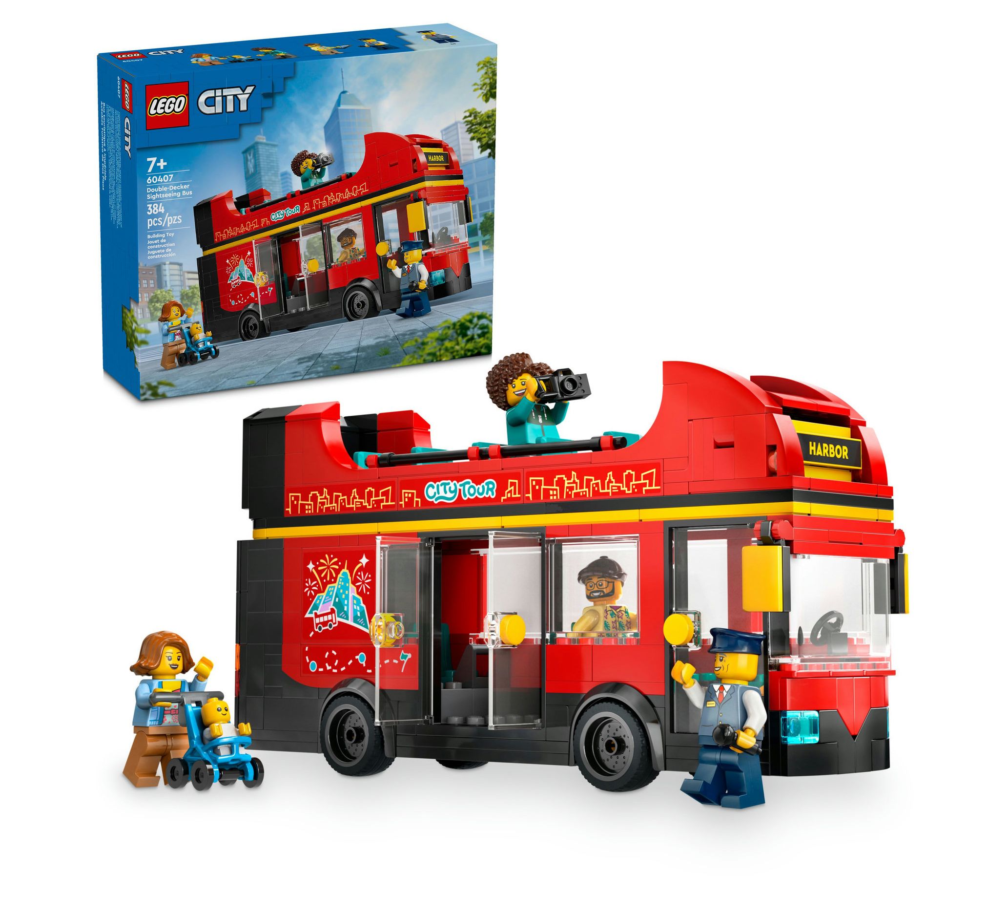LEGO City Red Double-Decker Sightseeing Bus Toy