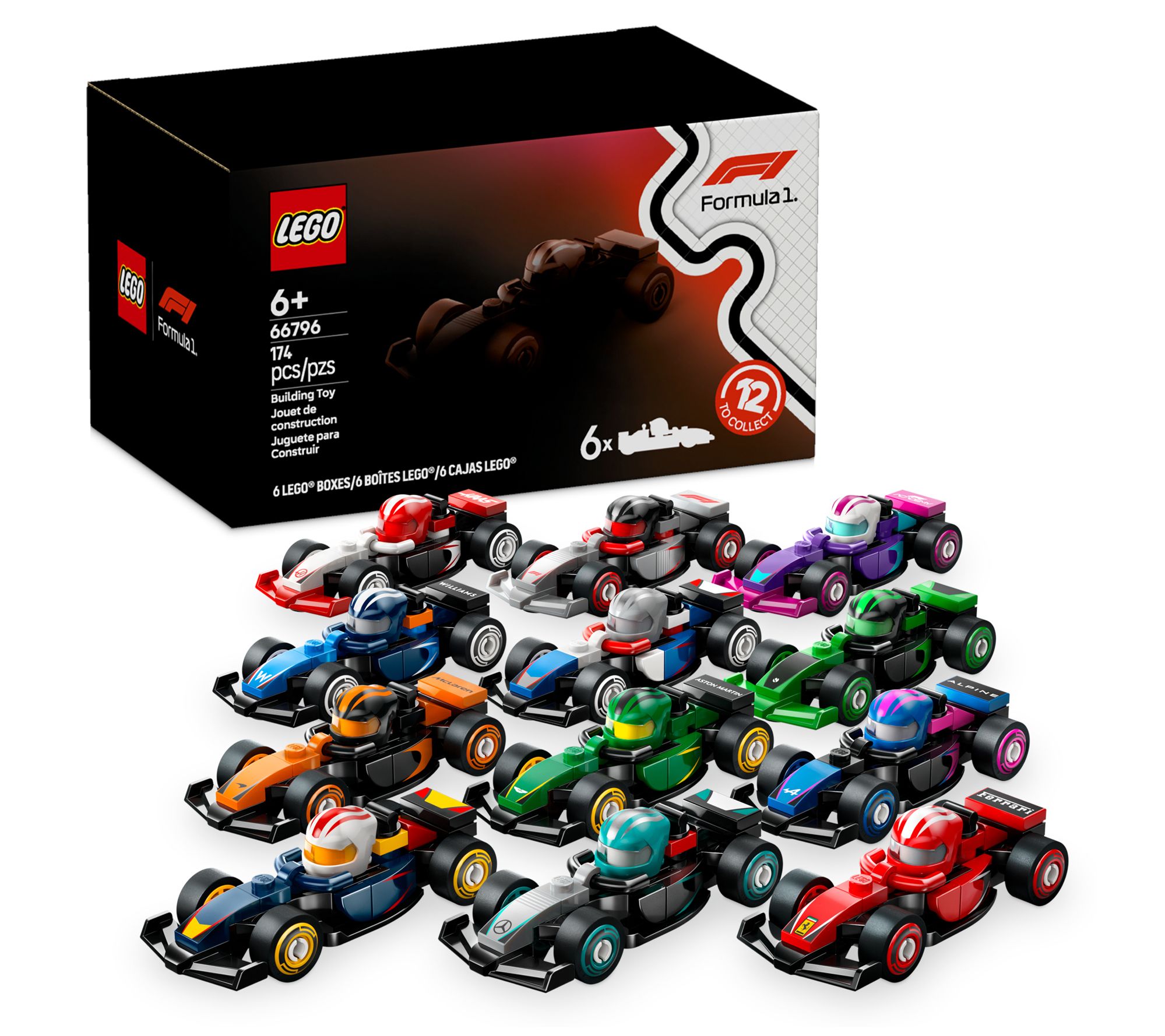  LEGO F1 Collectible Race Cars 6 Pack Vehicle Set 66796
