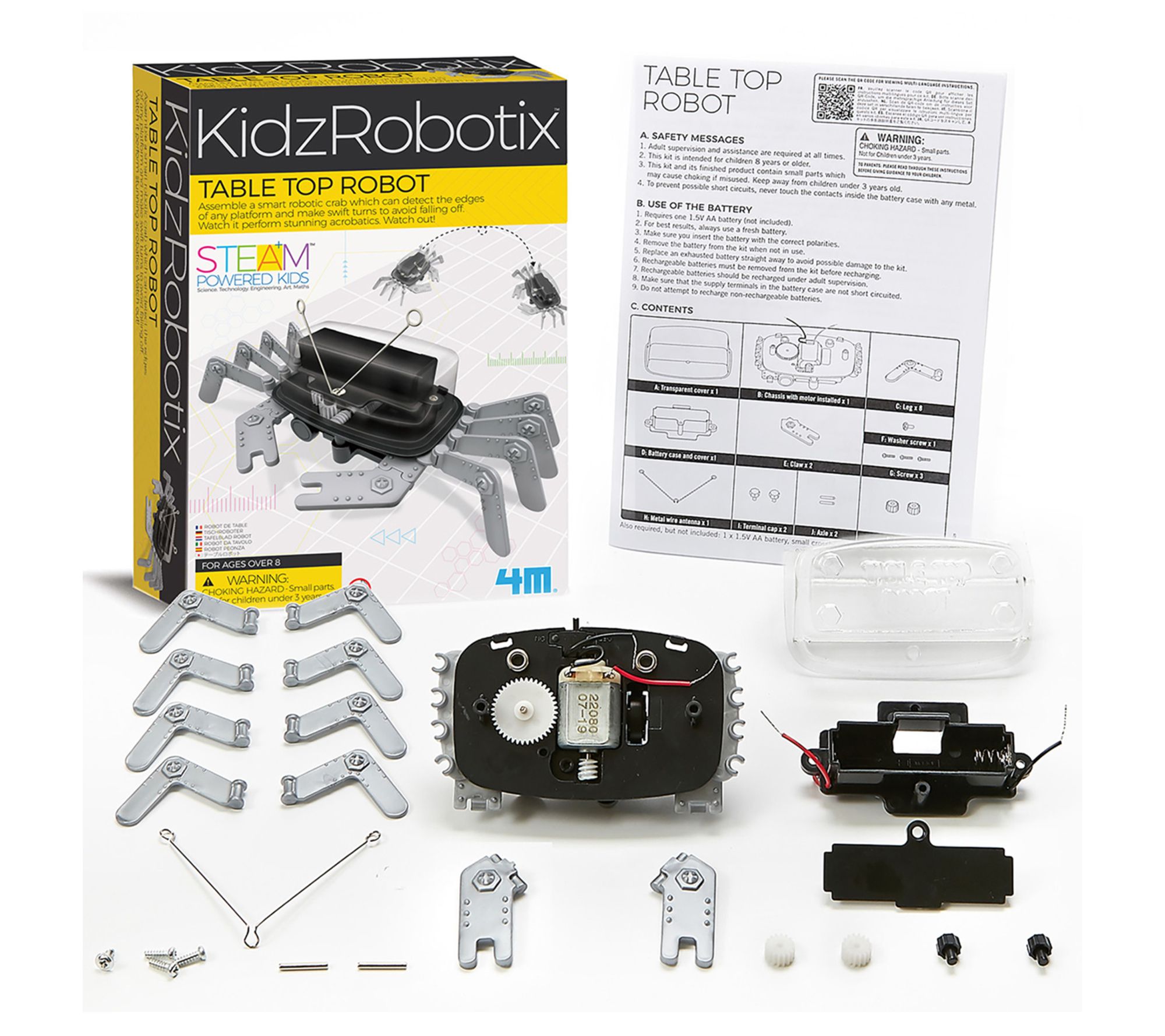 4M KidzRobotix Tabletop Robot DIY Build A SmartCrab Toy