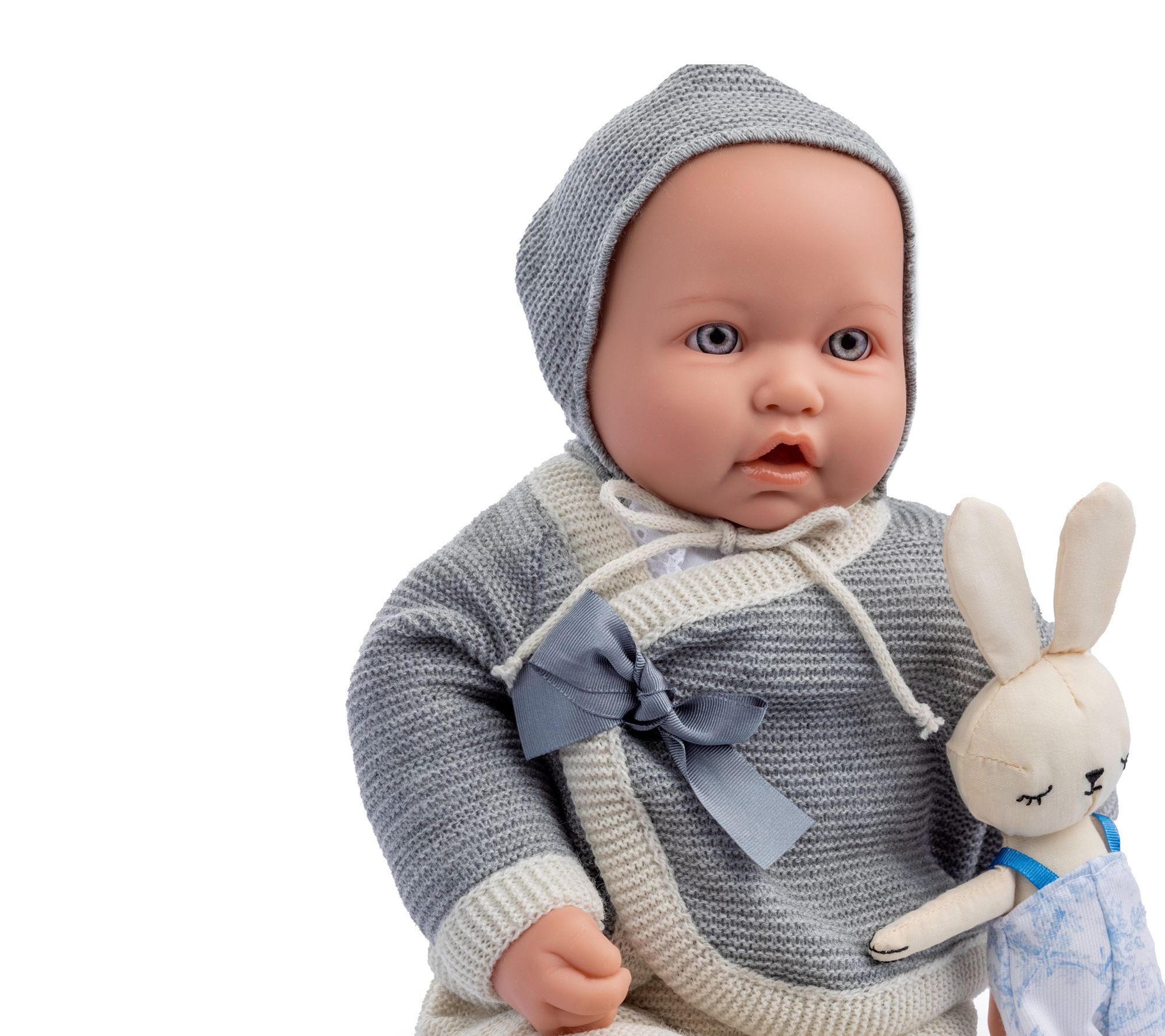 JC Toys La Baby 17" Soft Weighted Body Blue Eyes in Gray