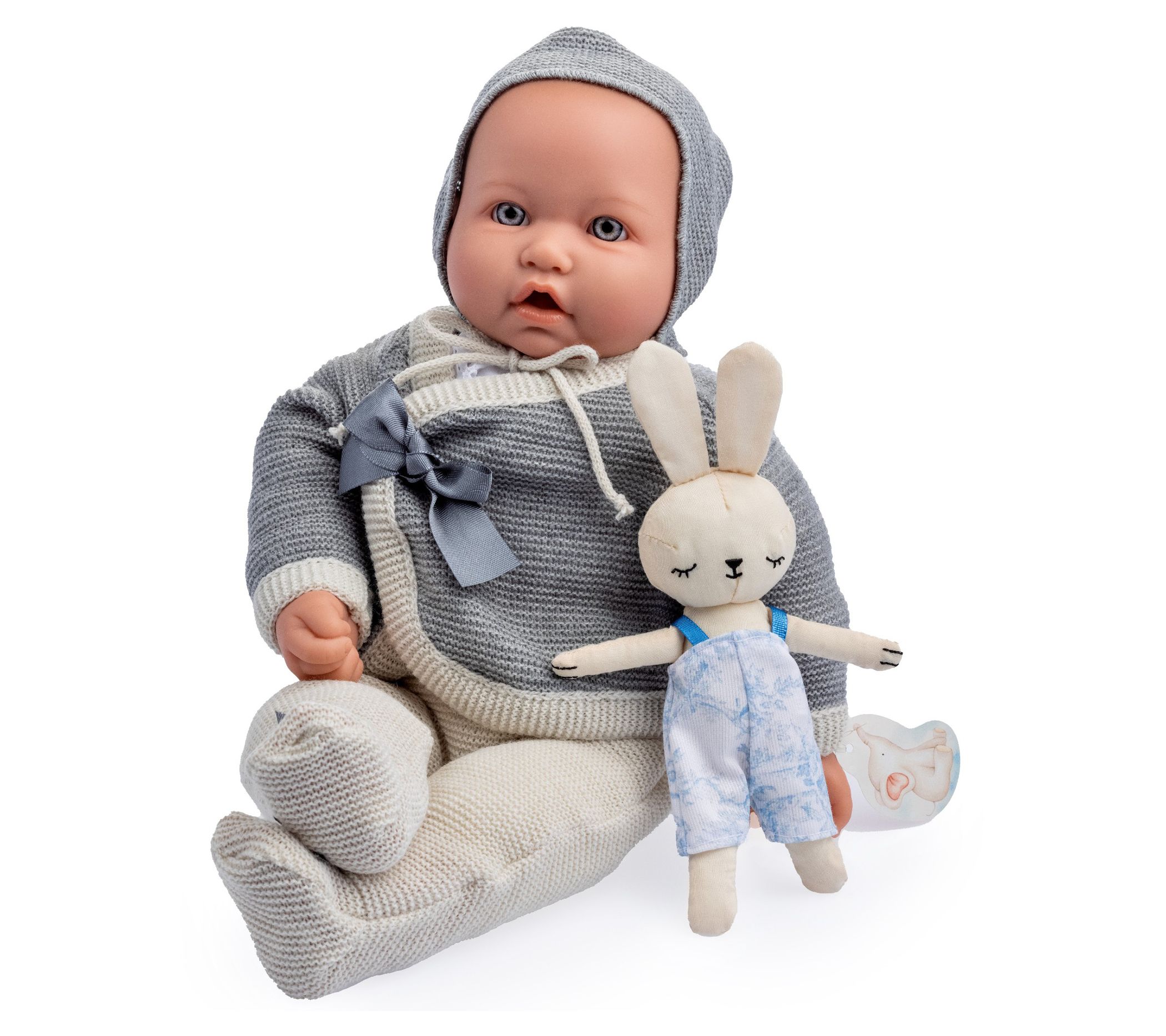 JC Toys La Baby 17" Soft Weighted Body Blue Eyes in Gray