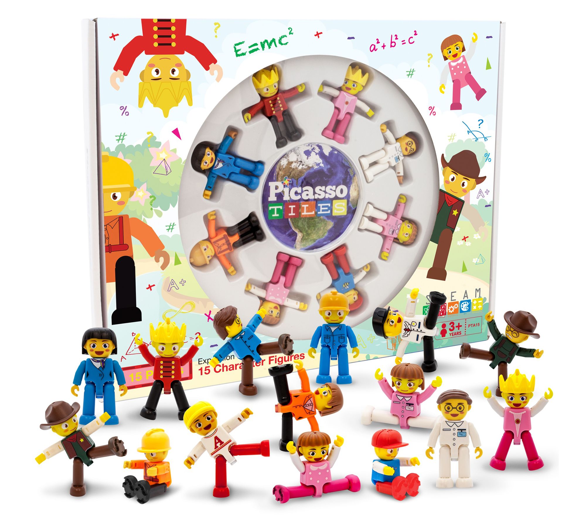 PicassoTiles 15 Piece Character Figure BuildingSet