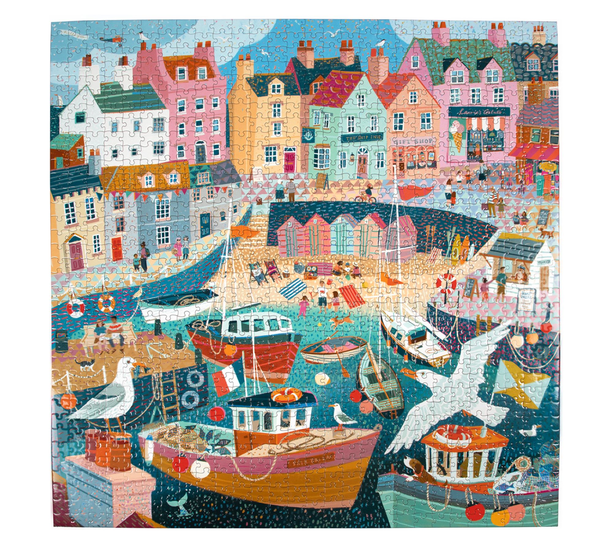 eeBoo Piece & Love: Seaside Harbor - 1000pc Square Puzzle