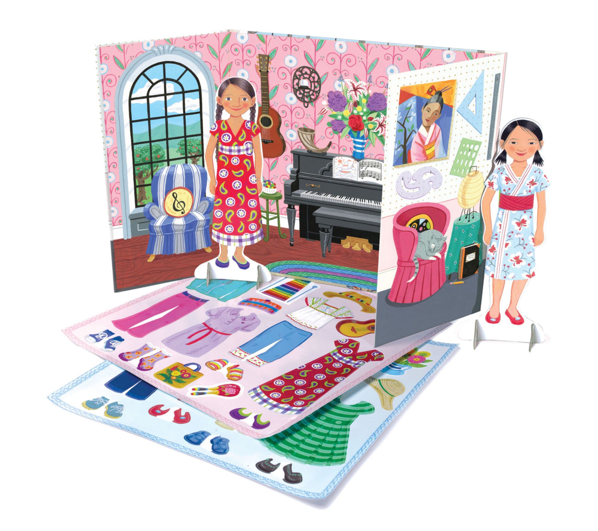 eeBoo Musician and Artist Paper Doll Reusable Set