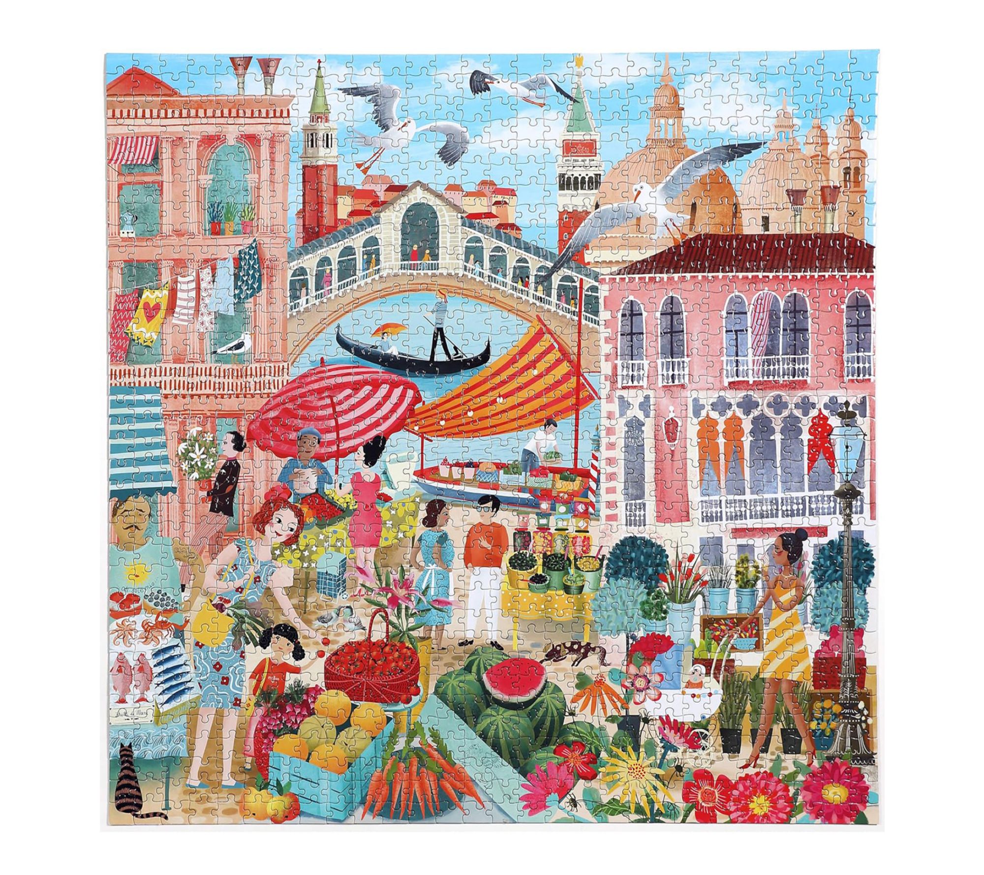 eeBoo Piece and Love Venice Open Market 1000 Piece Puzzle