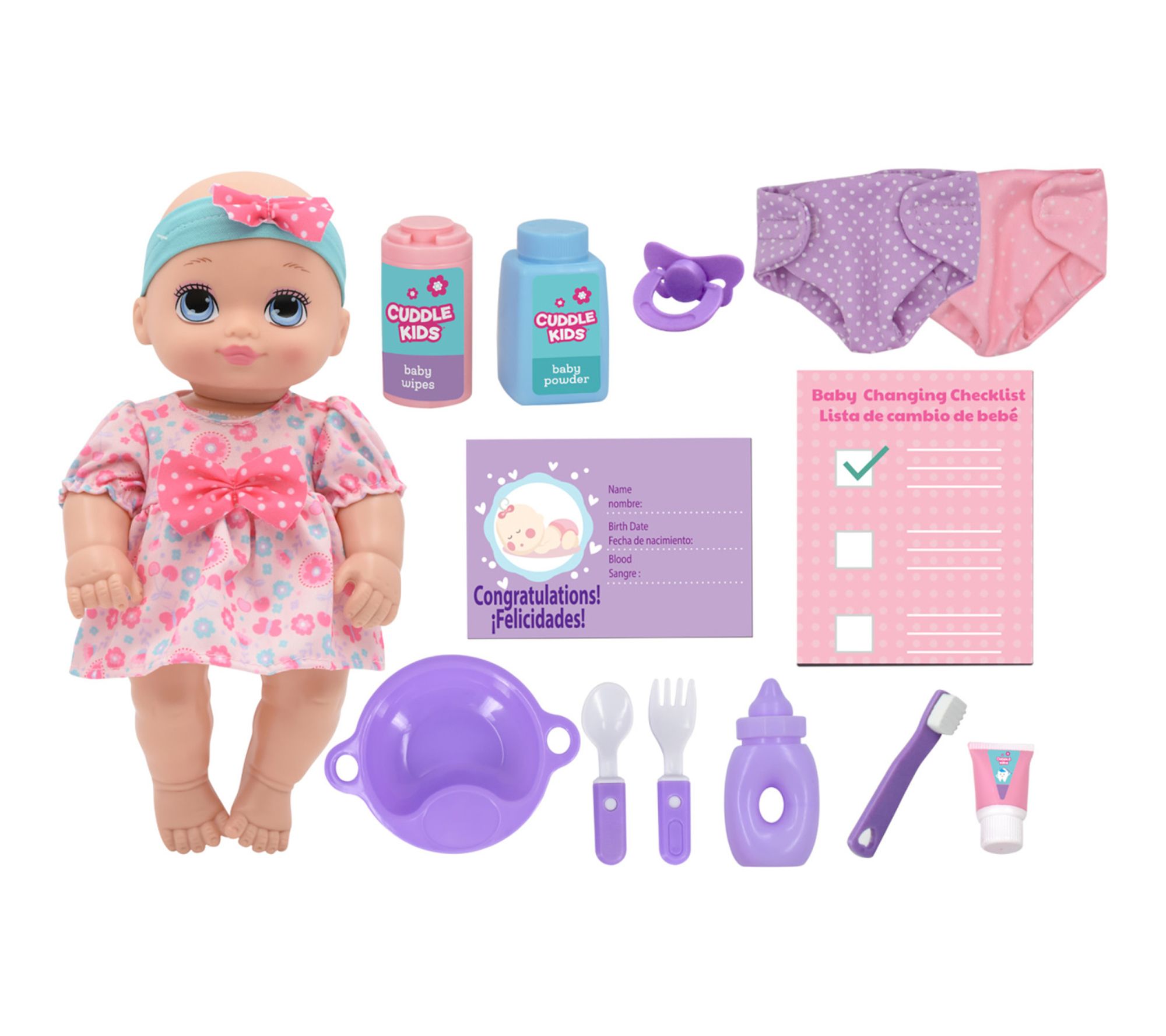 Cuddle Kids Play All Day 17pc Playset with 10inBaby Doll