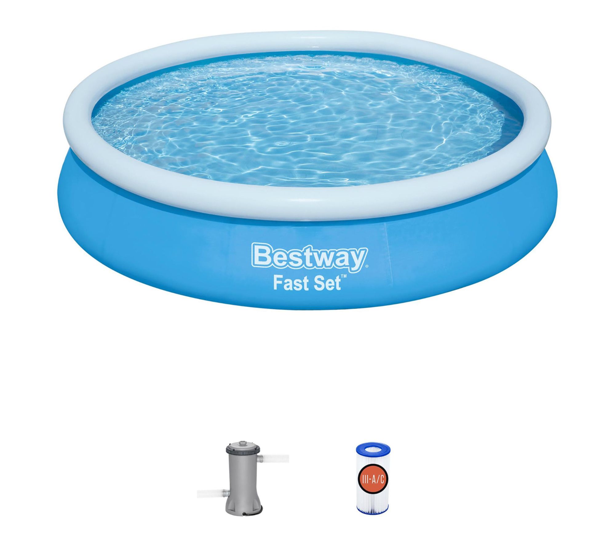 Bestway Fast Set 12ft x 30in Inflatable Round Pool Set