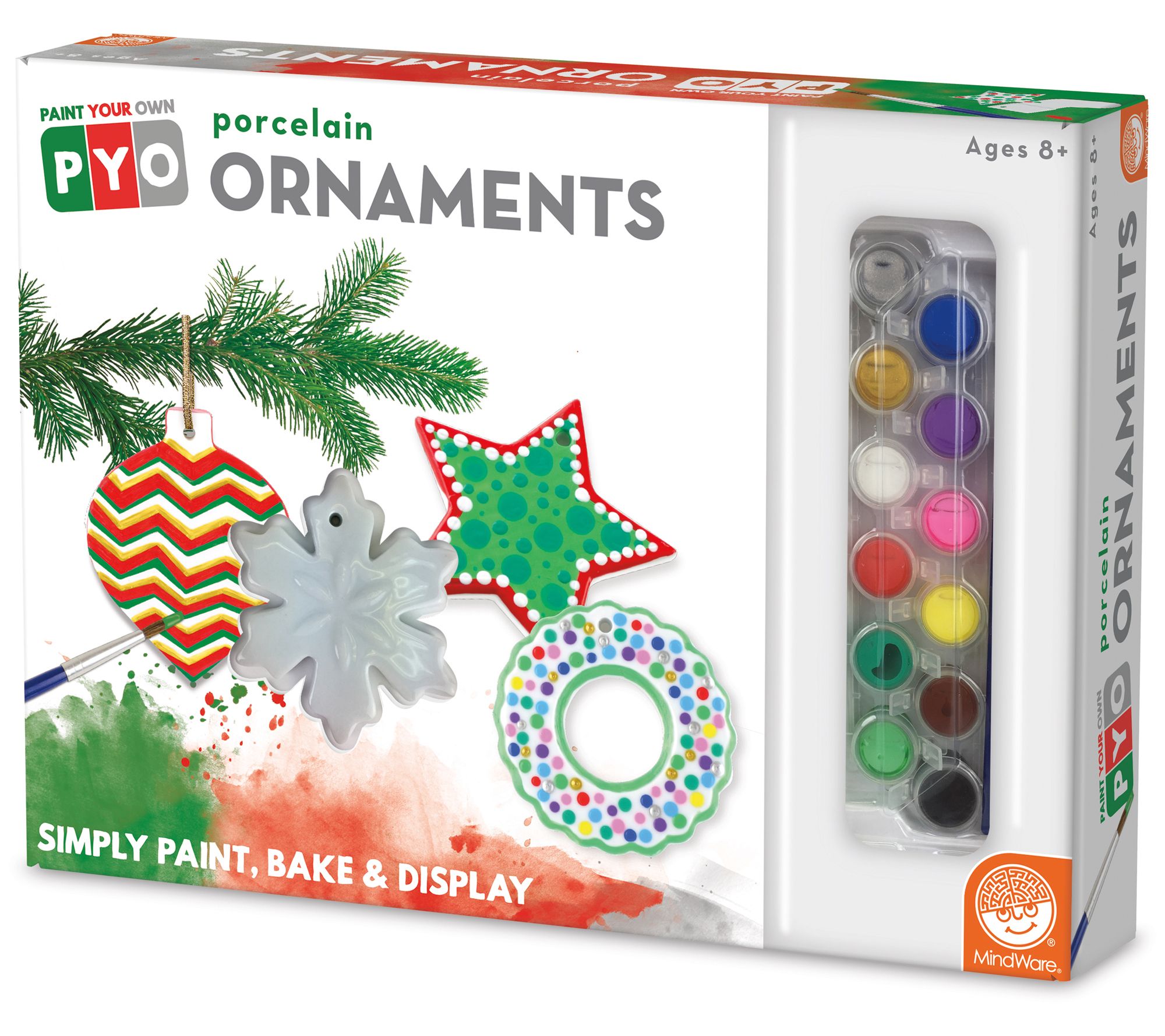MindWare Paint Your Own Porcelain Ornaments Craft Kit